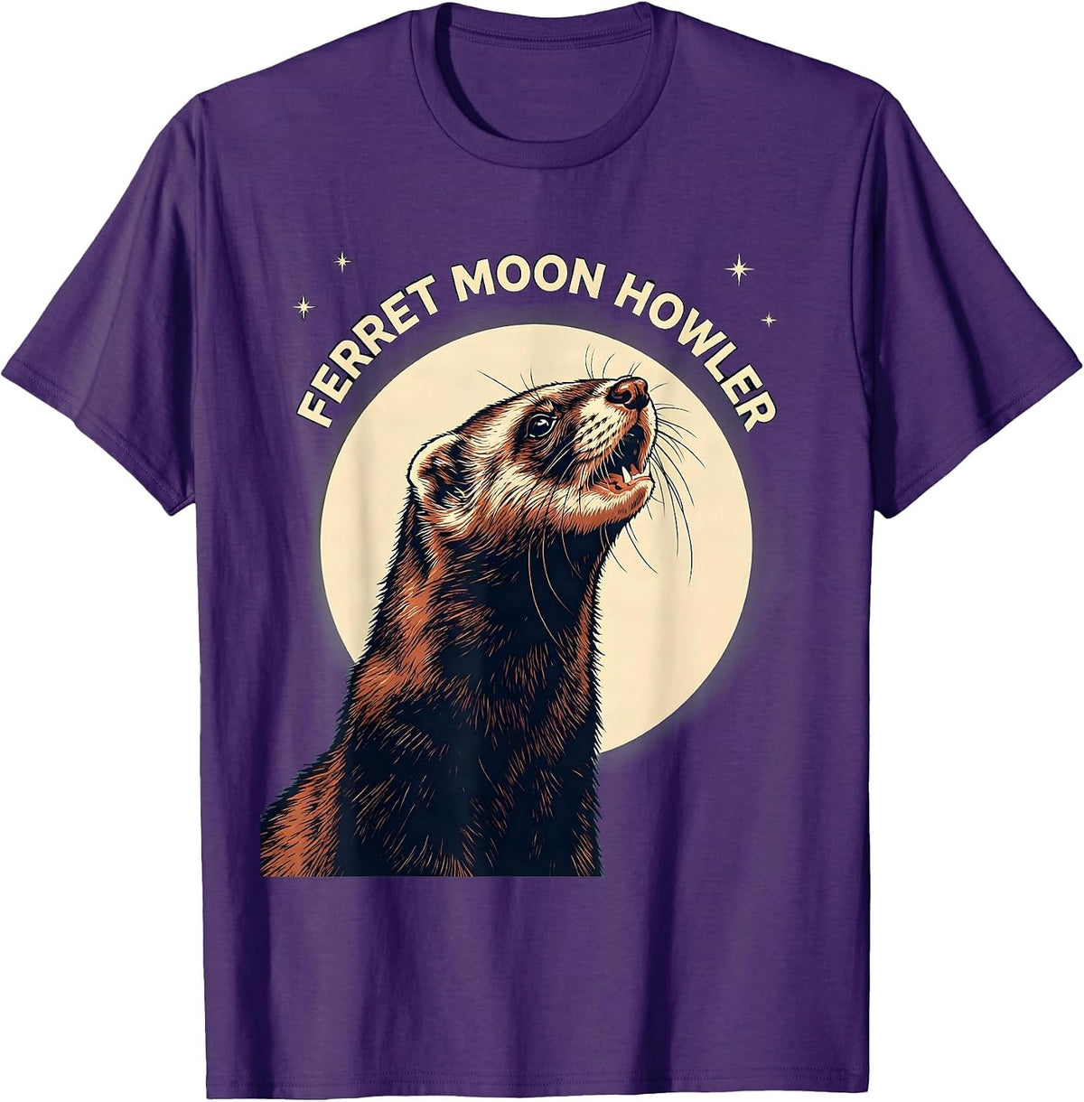 Ferret Moon Howler Funny Ferret Lover Pet Owner Gift T-Shirt - Purple