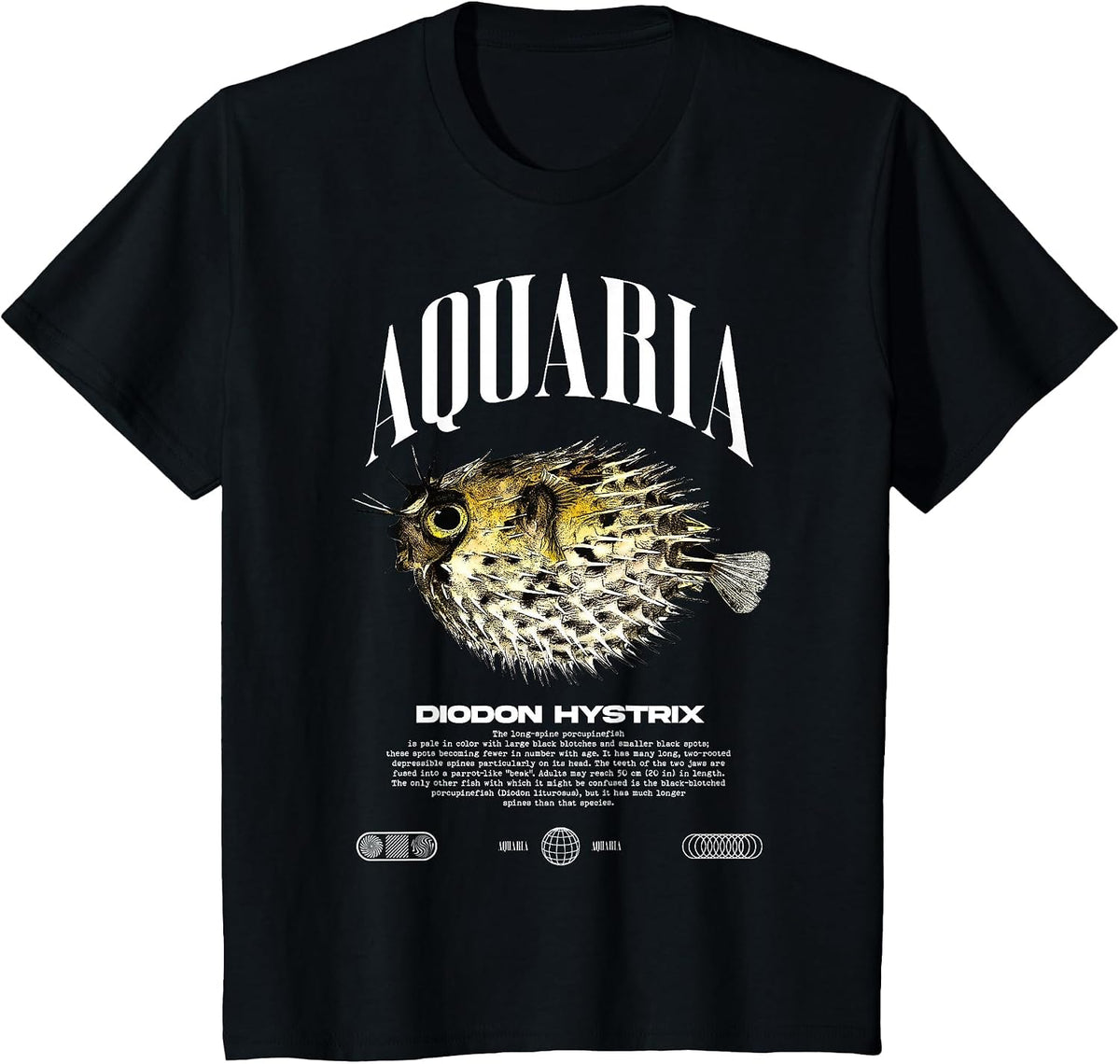 Porcupine Puffer Fish Fish Keeper Modern Streetwear T-Shirt - Black