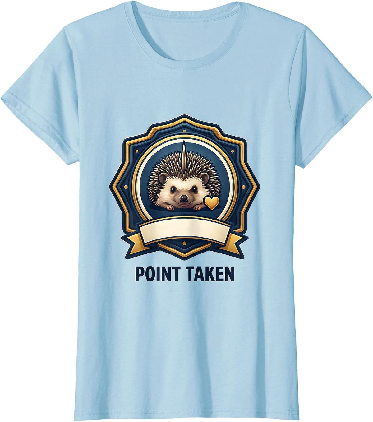 Point Taken Cute Hedgehog Lover Whimsical Humor Christmas T-Shirt - Baby Blue