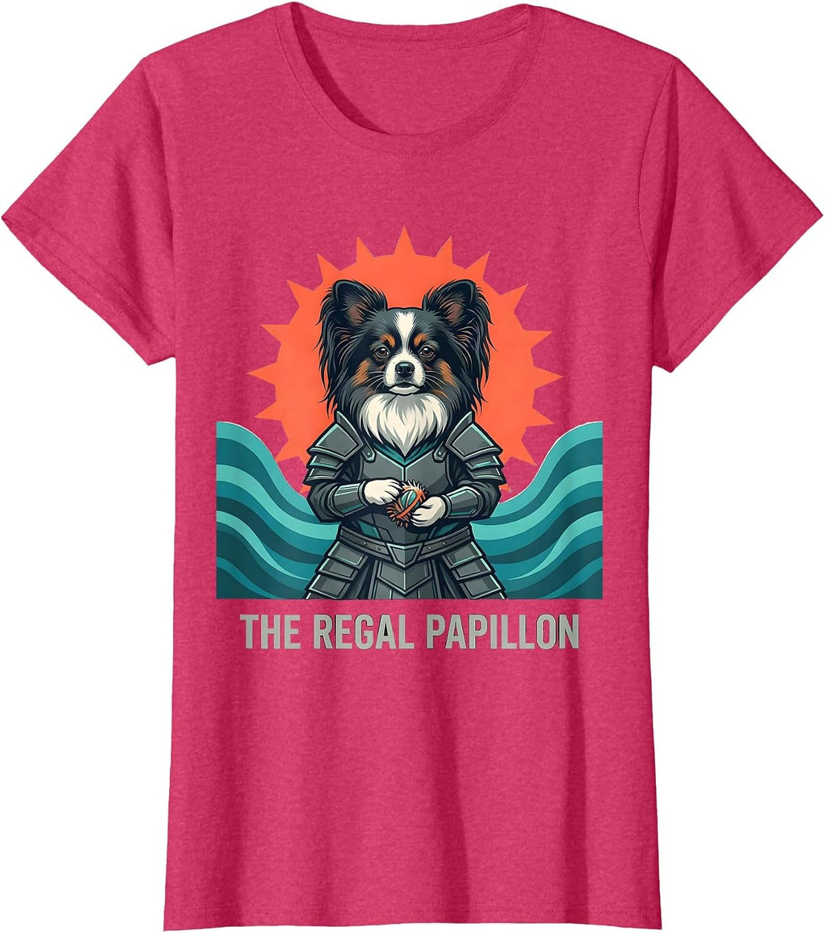 Women's The Regal Papillon Funny Anime Papillon Warrior Cat Lover T-Shirt - Red Heather