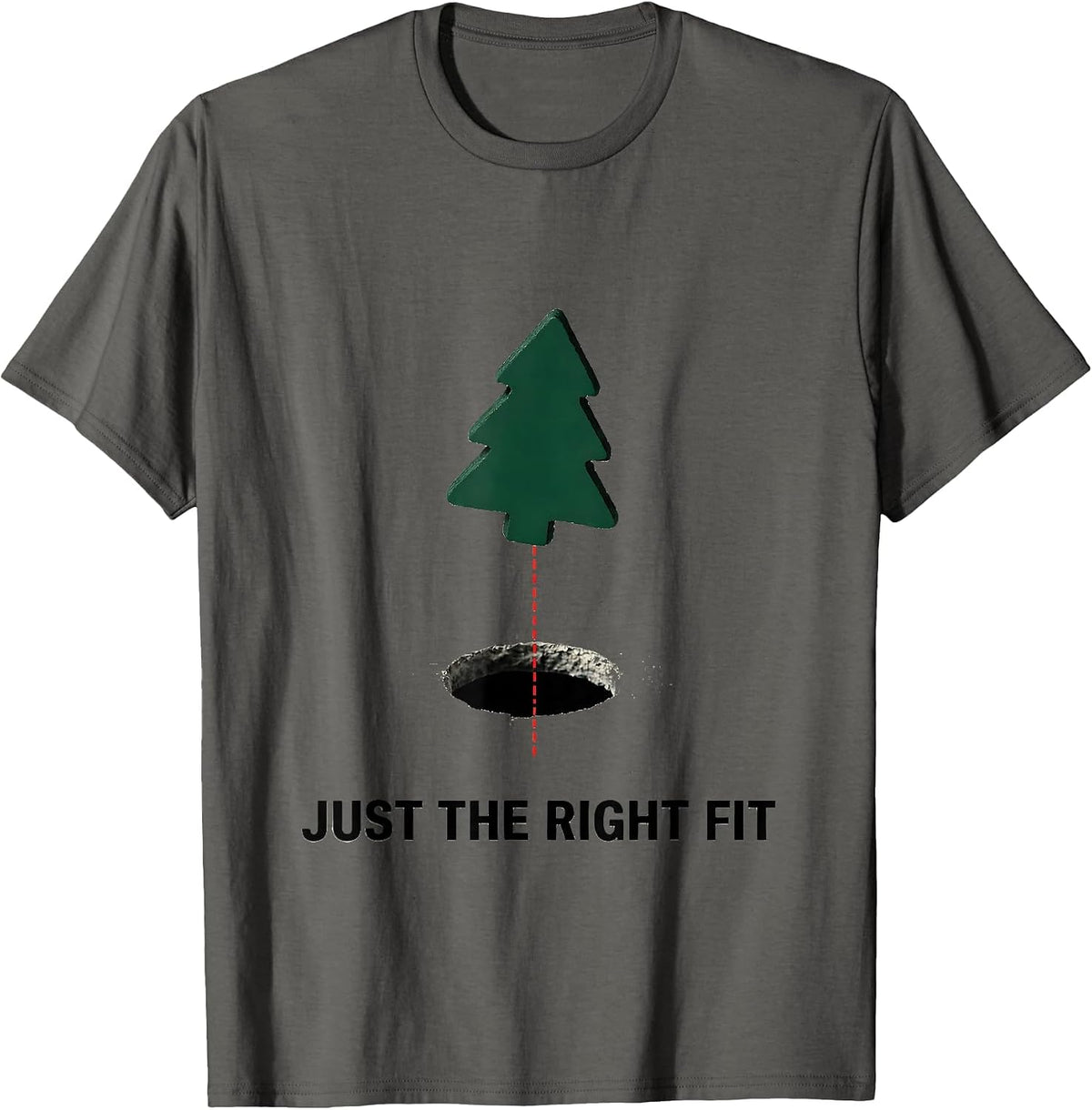 Just The Right Fit Occupational Therapy Christmas Workplace T-Shirt - Asphalt Grey