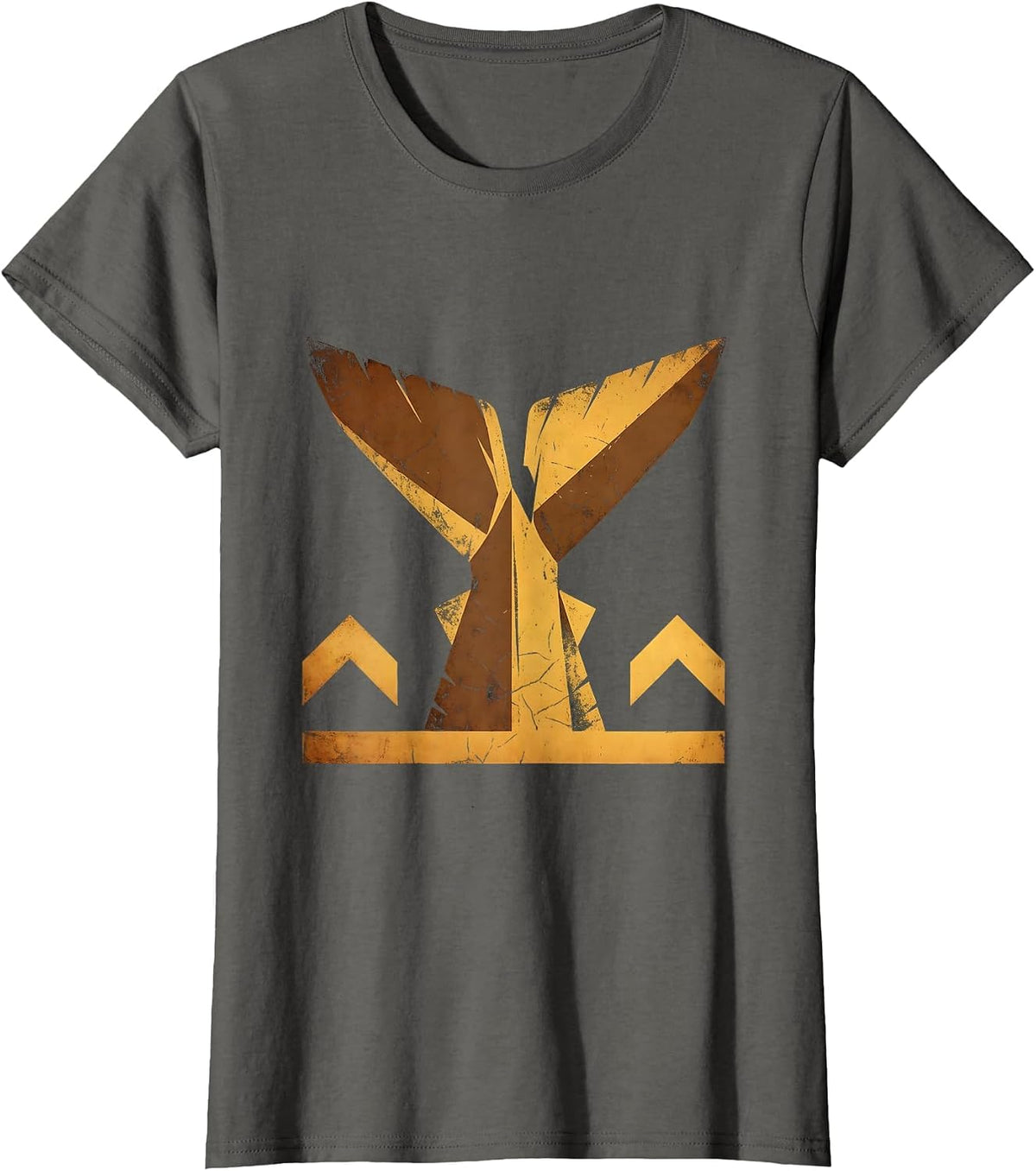 Women's Alaska Halibut Tail Ocean Surface Graphic T-Shirt - Asphalt Grey