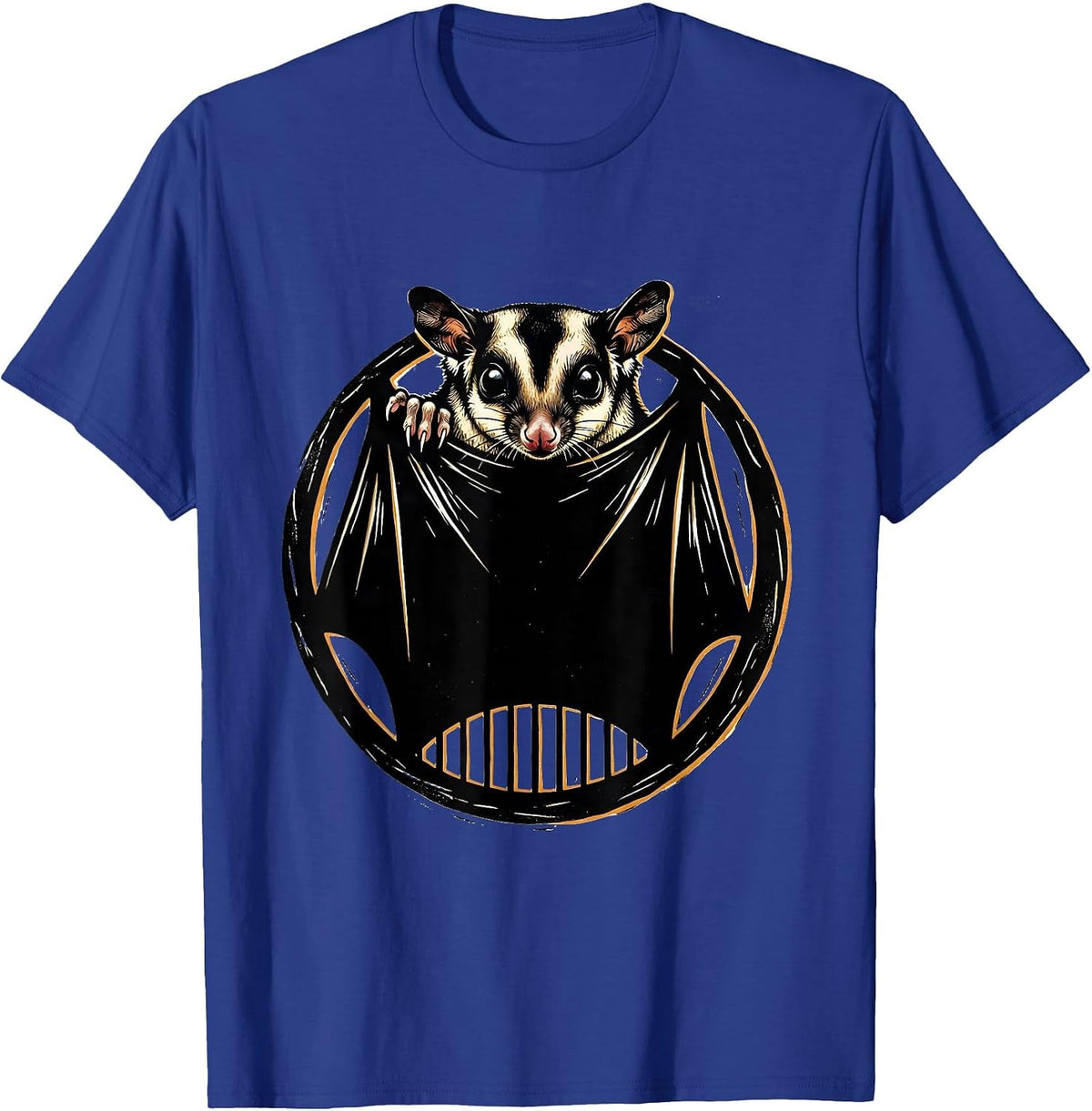 Sugar Glider Bonding Pouch Linocut Pet Owner Humor T-Shirt - Royal Blue