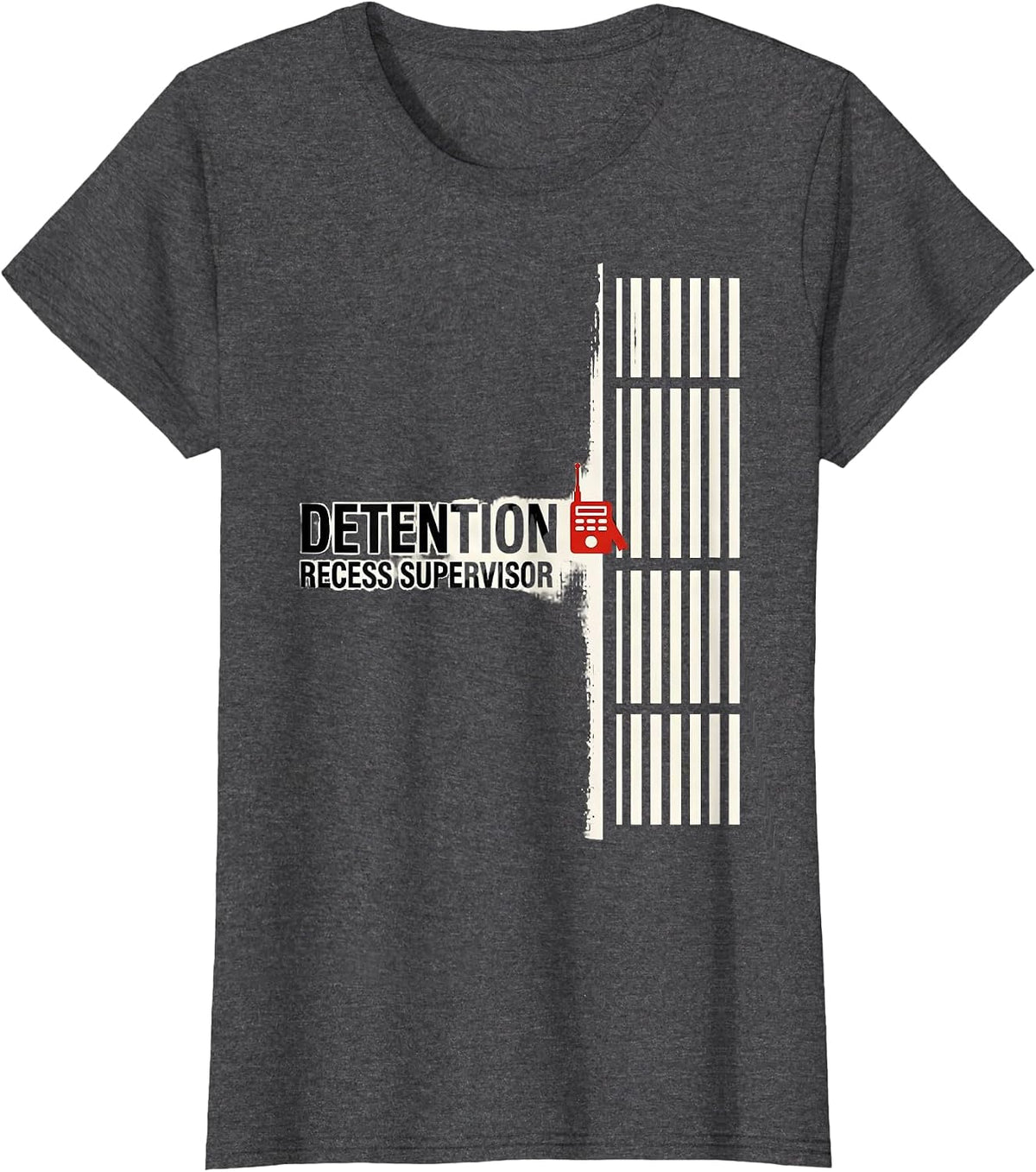 Women's Detention Recess Supervisor Funny Police Officer Gift T-Shirt - Dark Heather Grey