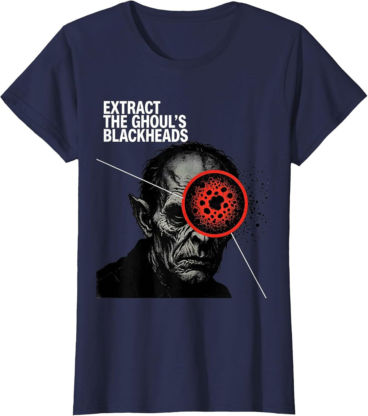Women's Extract The Ghoul's Blackheads Funny Dermatology Halloween T-Shirt - Navy Blue