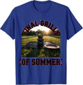 Final Grills Of Summer Sports BBQ Grill Dad Humor T-Shirt - Royal Blue