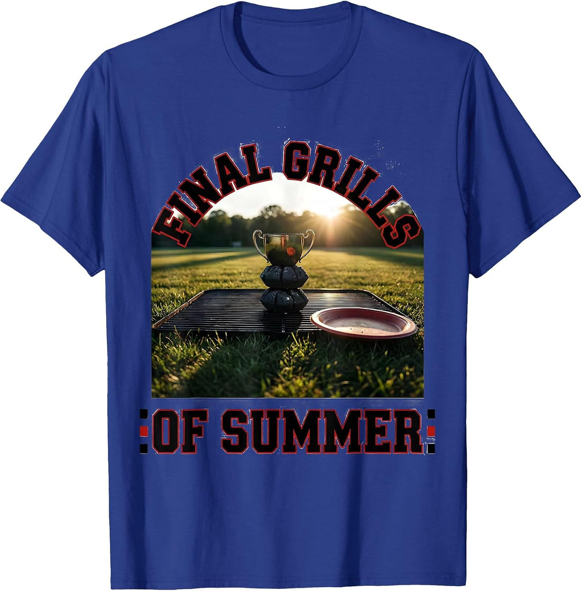 Final Grills Of Summer Sports BBQ Grill Dad Humor T-Shirt - Royal Blue