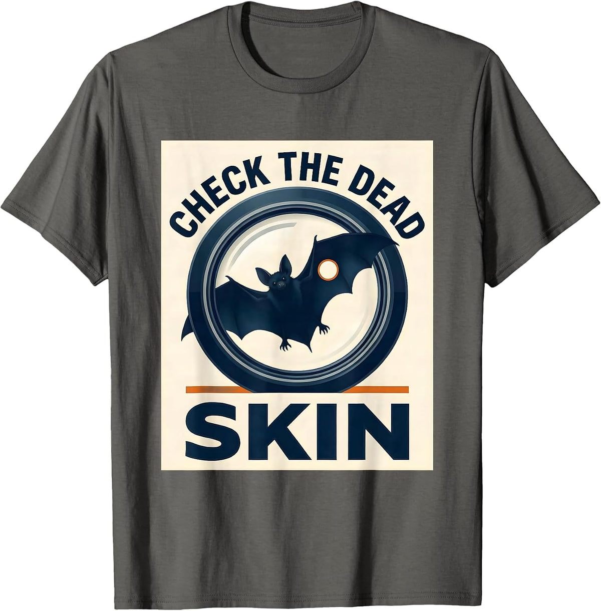 Check The Dead Skin Dermatology Halloween Esthetician Humor T-Shirt - Asphalt Grey