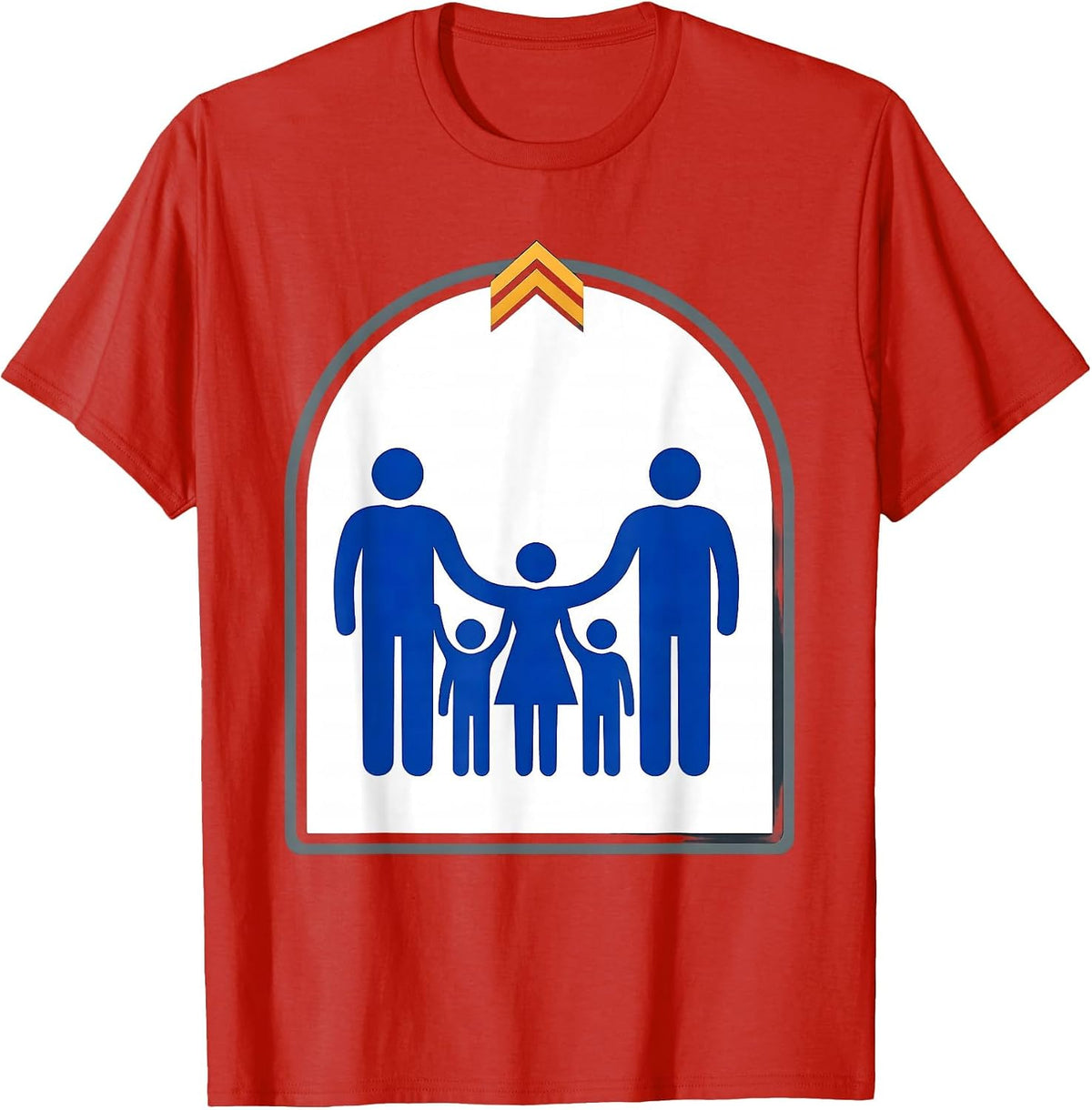 Men's Linked Family Silhouettes Down Syndrome Awareness Support T-Shirt - Red