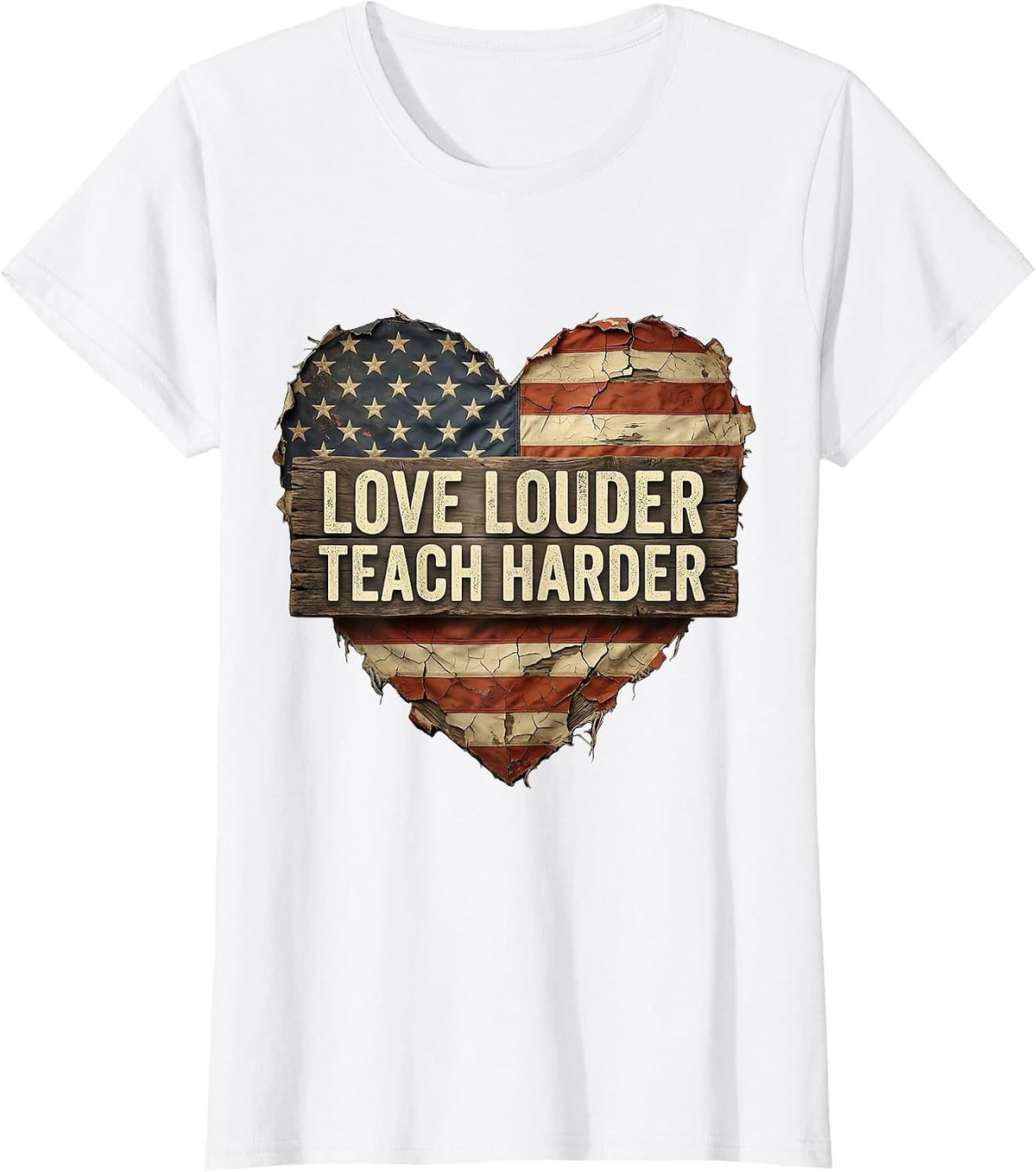 Love Louder Teach Harder Sped Teacher Design T-Shirt - White