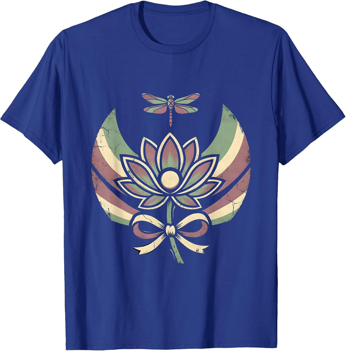 Men's Autism Awareness Meditation Aurora Borealis Design T-Shirt - Royal Blue