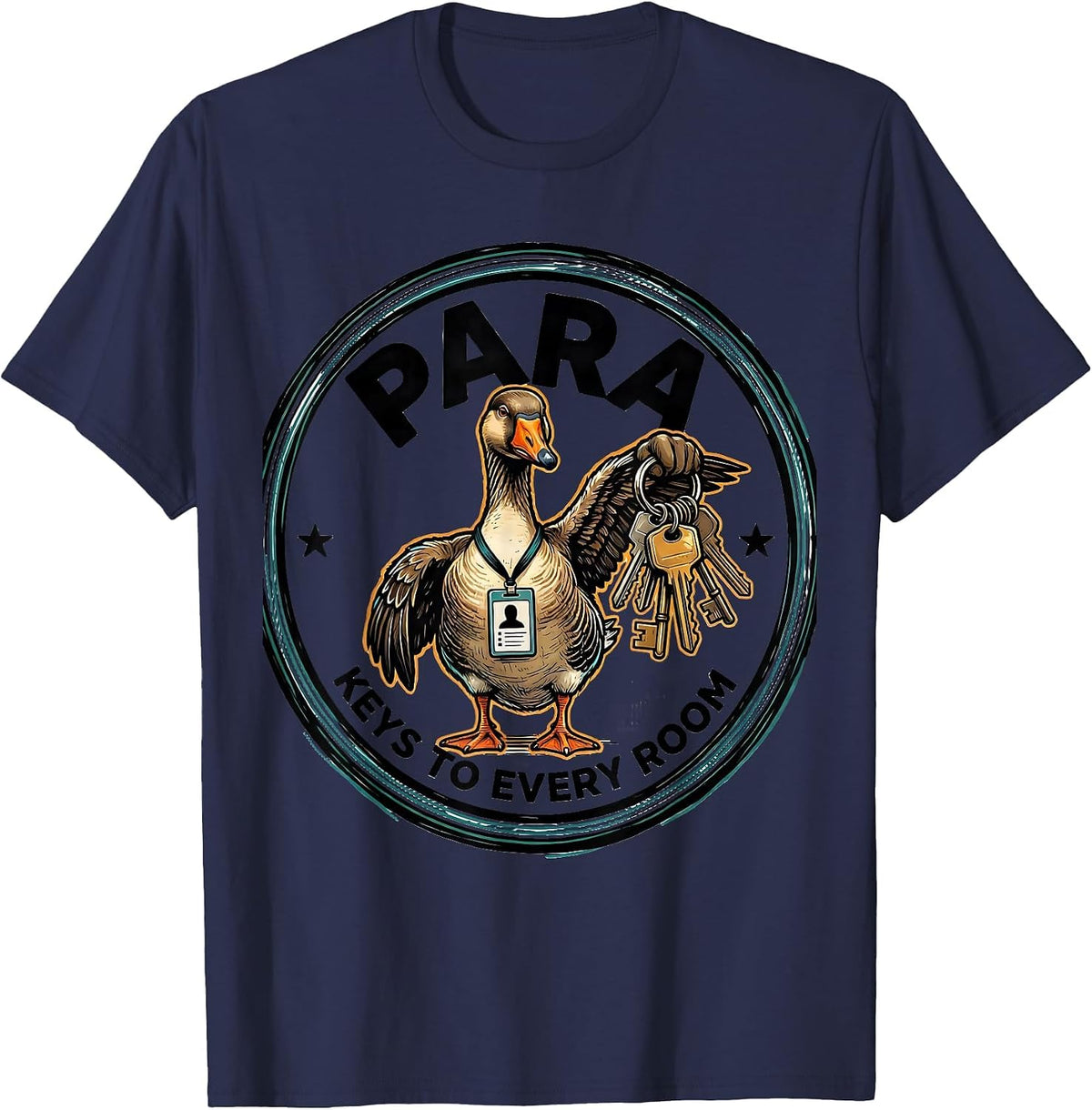 Para Keys To Every Room Funny Paraprofessional SPED Teacher T-Shirt - Navy Blue