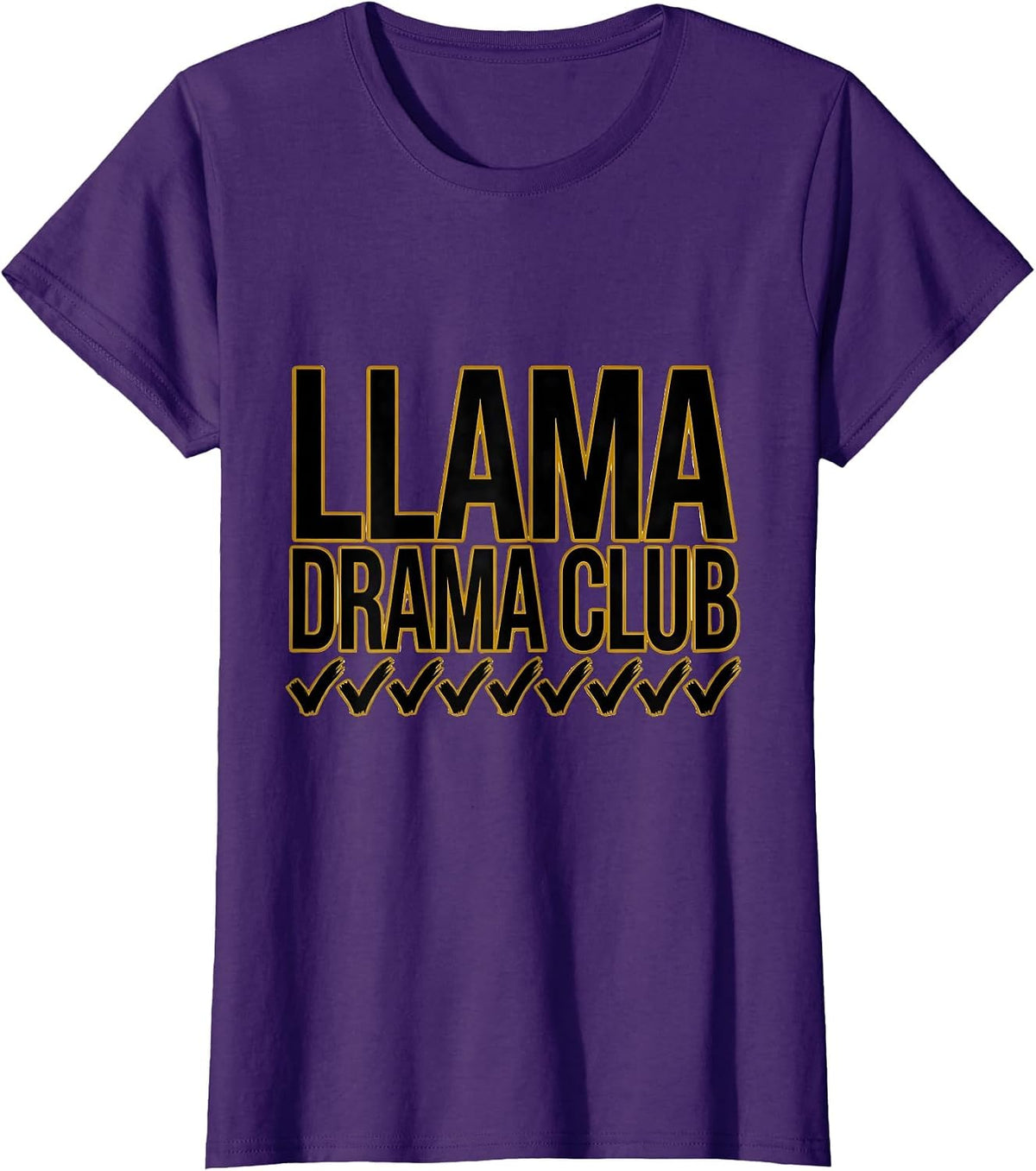 Women's Llama Drama Club Funny Llama Lover Gift T-Shirt - Purple