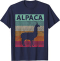 Alpaca Retro Vintage Alpaca T-Shirt - Navy Blue