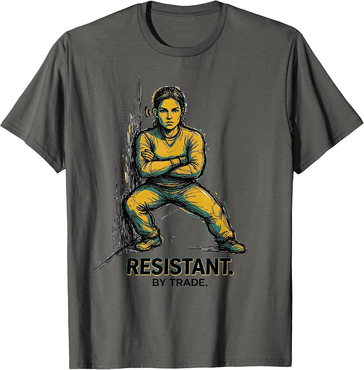 Men's Resistant By Trade Mental Health Counselor Therapist Peer T-Shirt - Asphalt Grey