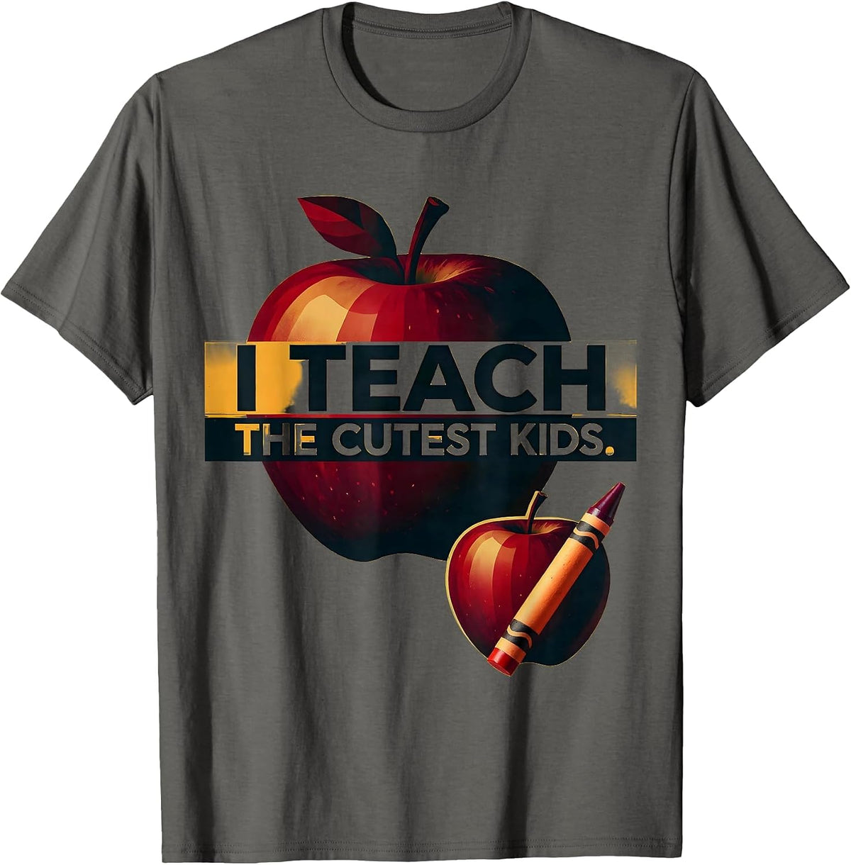 I Teach The Cutest Kids PreK Teacher Design T-Shirt - Asphalt Grey