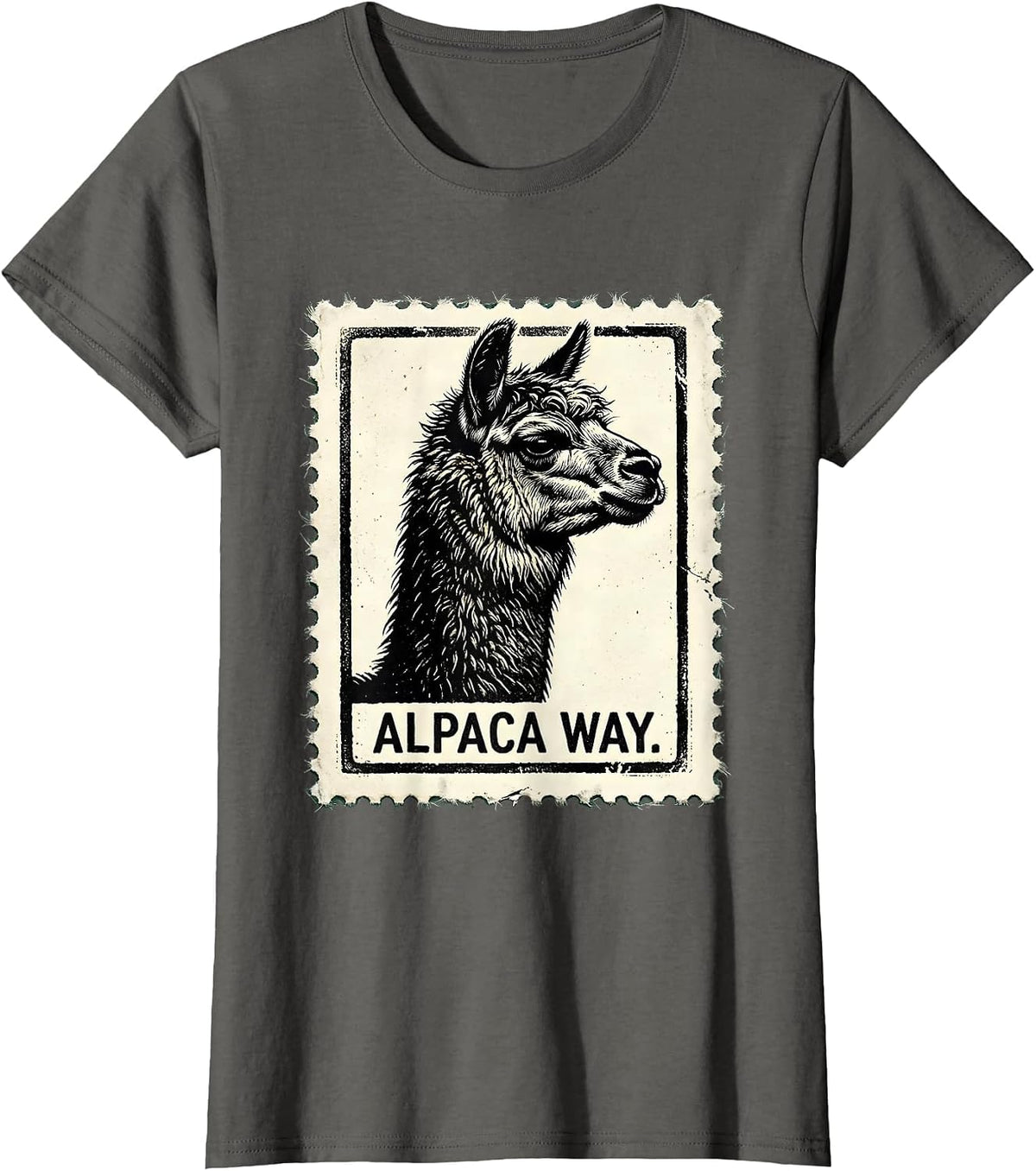 Women's Alpaca Way Funny Alpaca Lover Animal Humor Novelty T-Shirt - Asphalt Grey