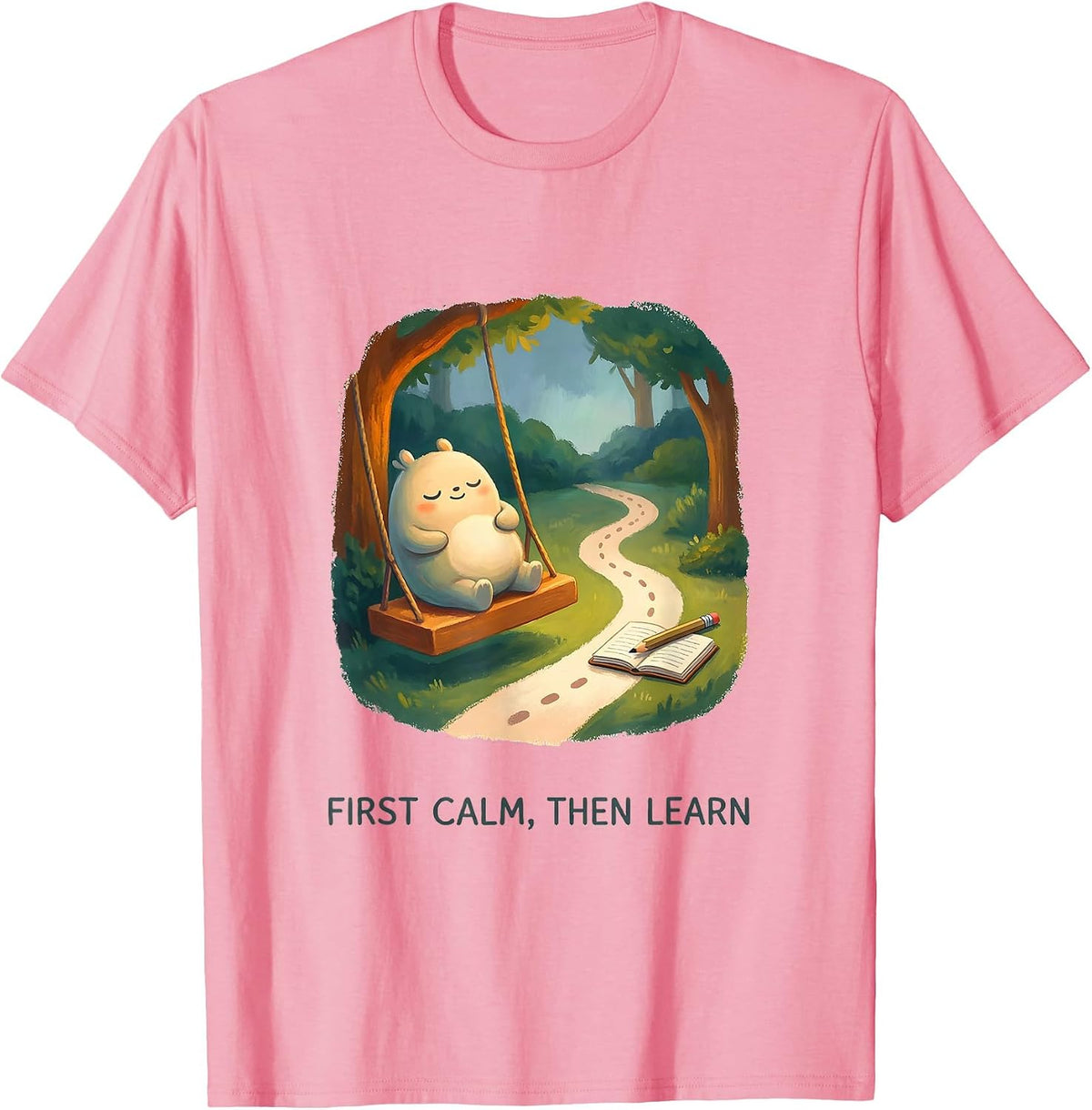 Men's First Calm Then Learn Storybook Occupational Therapy Sensory T-Shirt - Pink