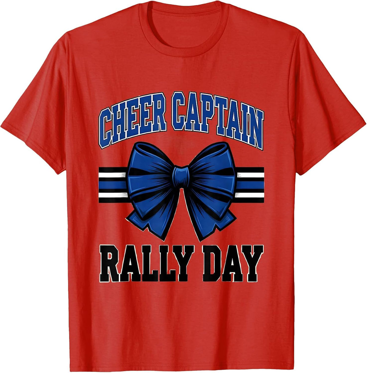 Men's Cheer Captain Rally Day Sport Cheerleader Cheer Squad Game T-Shirt - Red