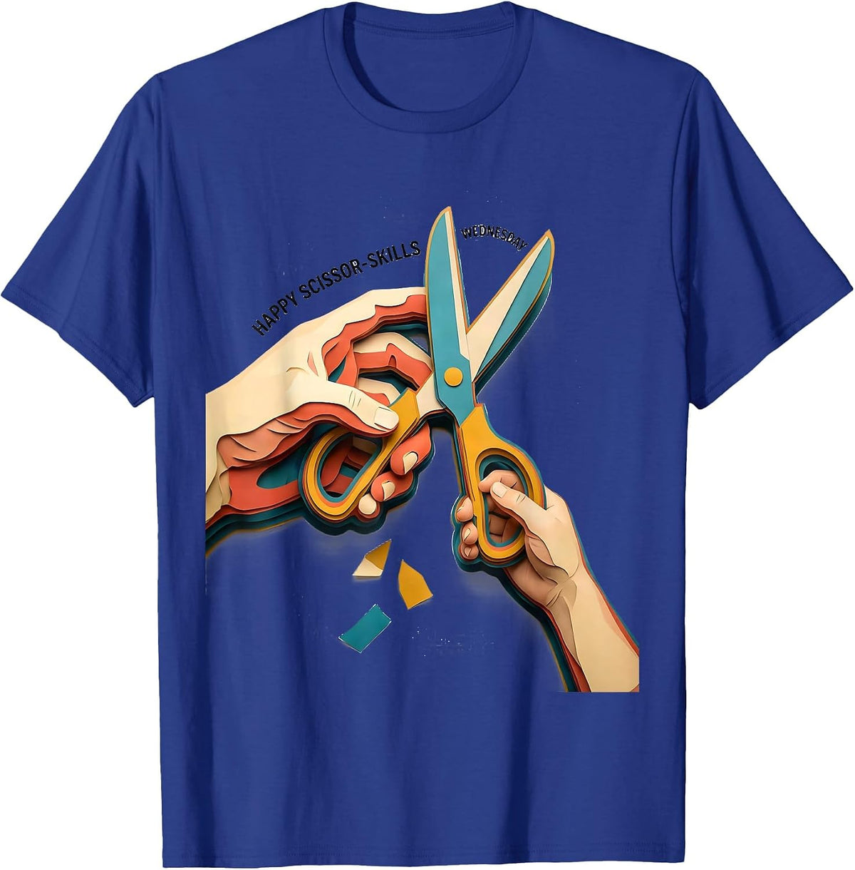 Men's Happy Scissor-Skills Wednesday Occupational Therapy OT T-Shirt - Royal Blue