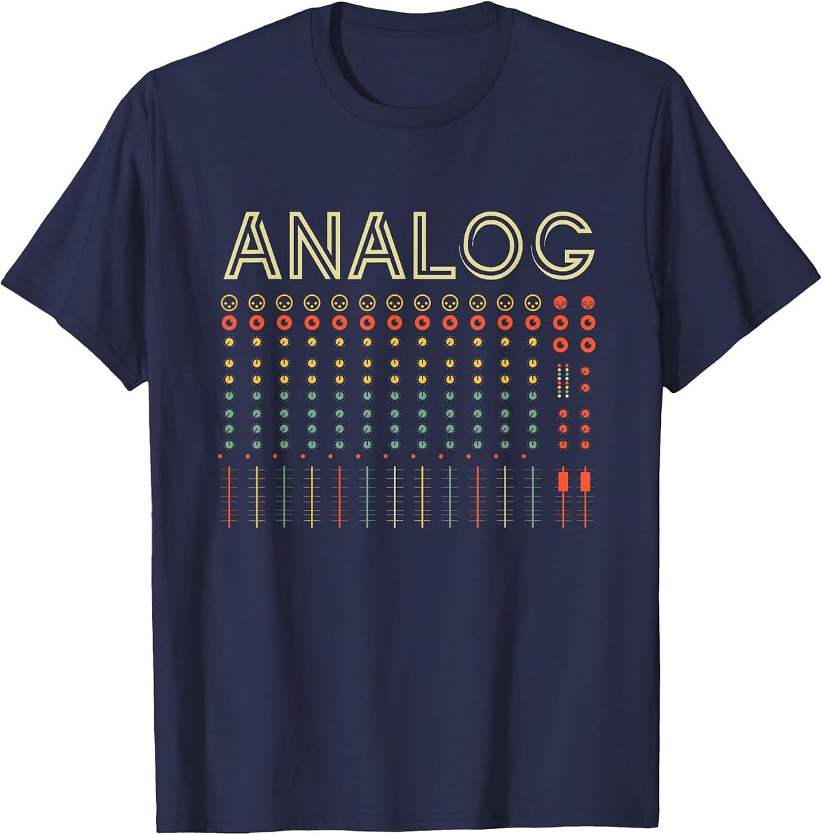 Retro Modular Synthesizer Analog Music Synth T-Shirt - Navy Blue