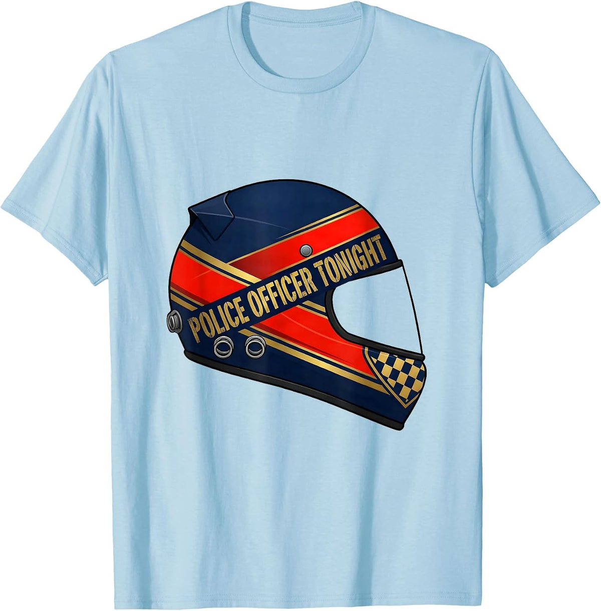 Men's Police Officer Tonight Racing Livery Halloween Costume T-Shirt - Baby Blue