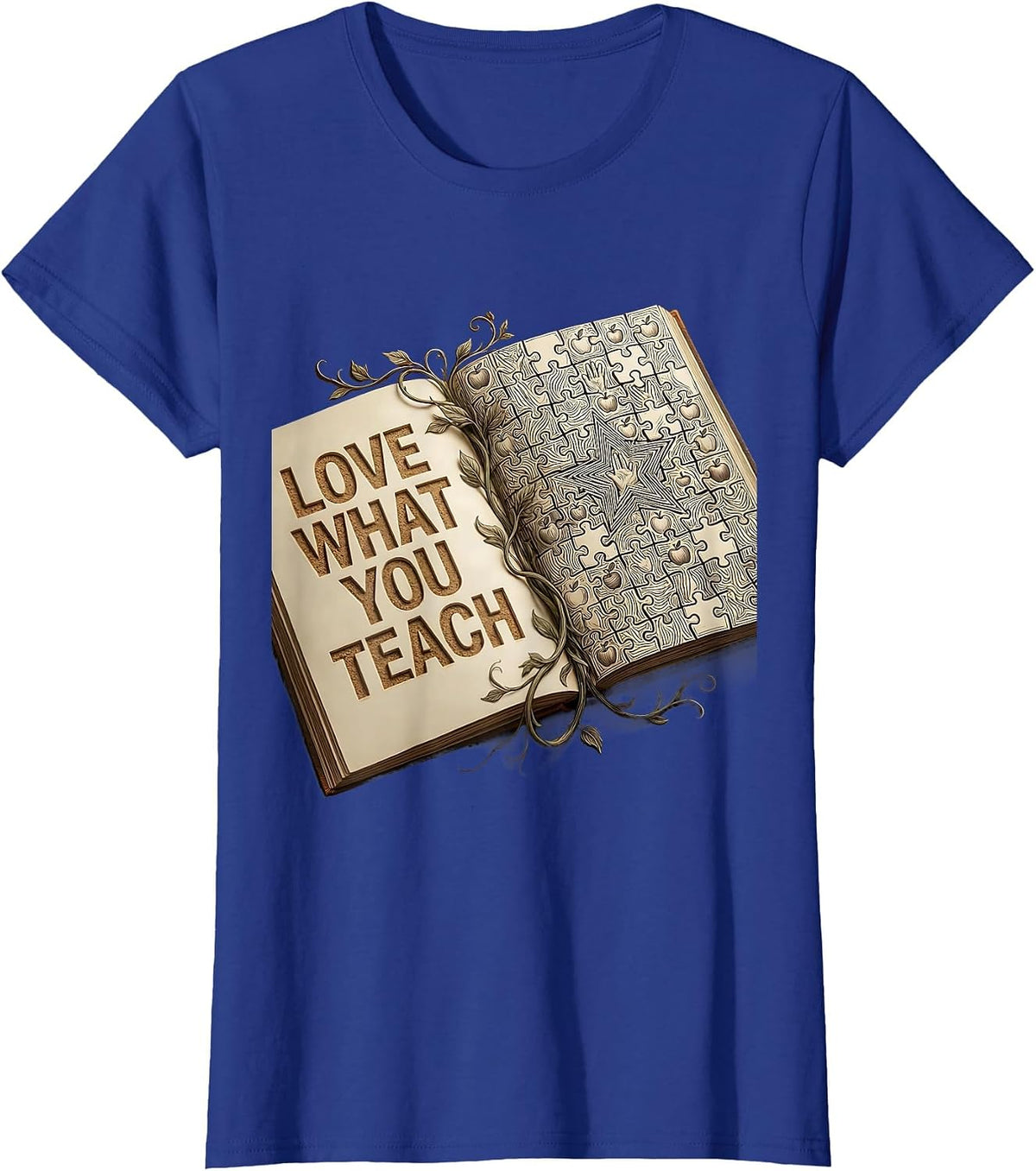 Women's Love What You Teach Special Education Design T-Shirt - Royal Blue