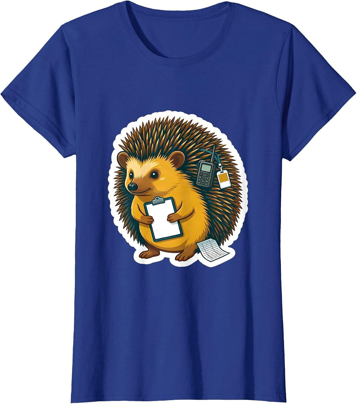 Women's Hedgehog Aide Para Normal Activities SPED Teacher Aide T-Shirt - Royal Blue