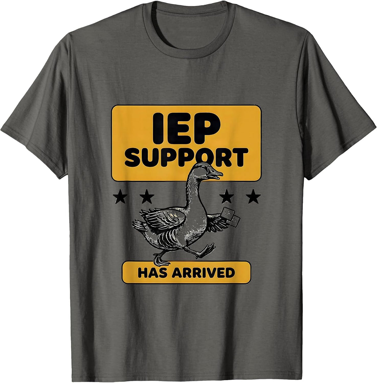 Men's IEP Support Has Arrived Funny Special Education Teacher Sped T-Shirt - Asphalt Grey