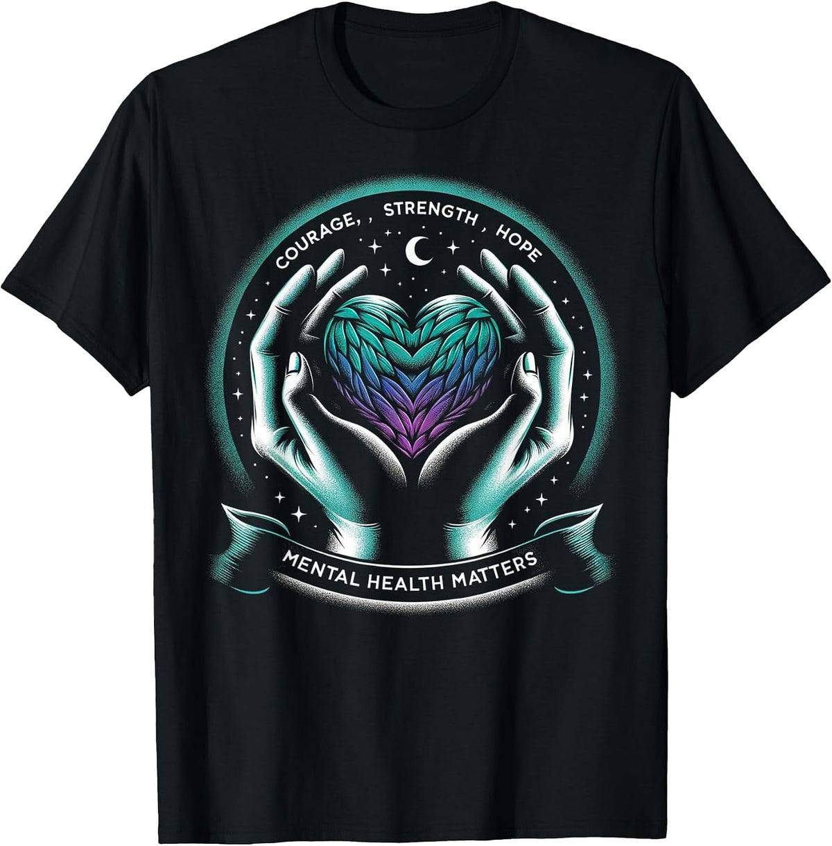 Suicide Prevention Awareness Mental Health Counseling T-Shirt - Black