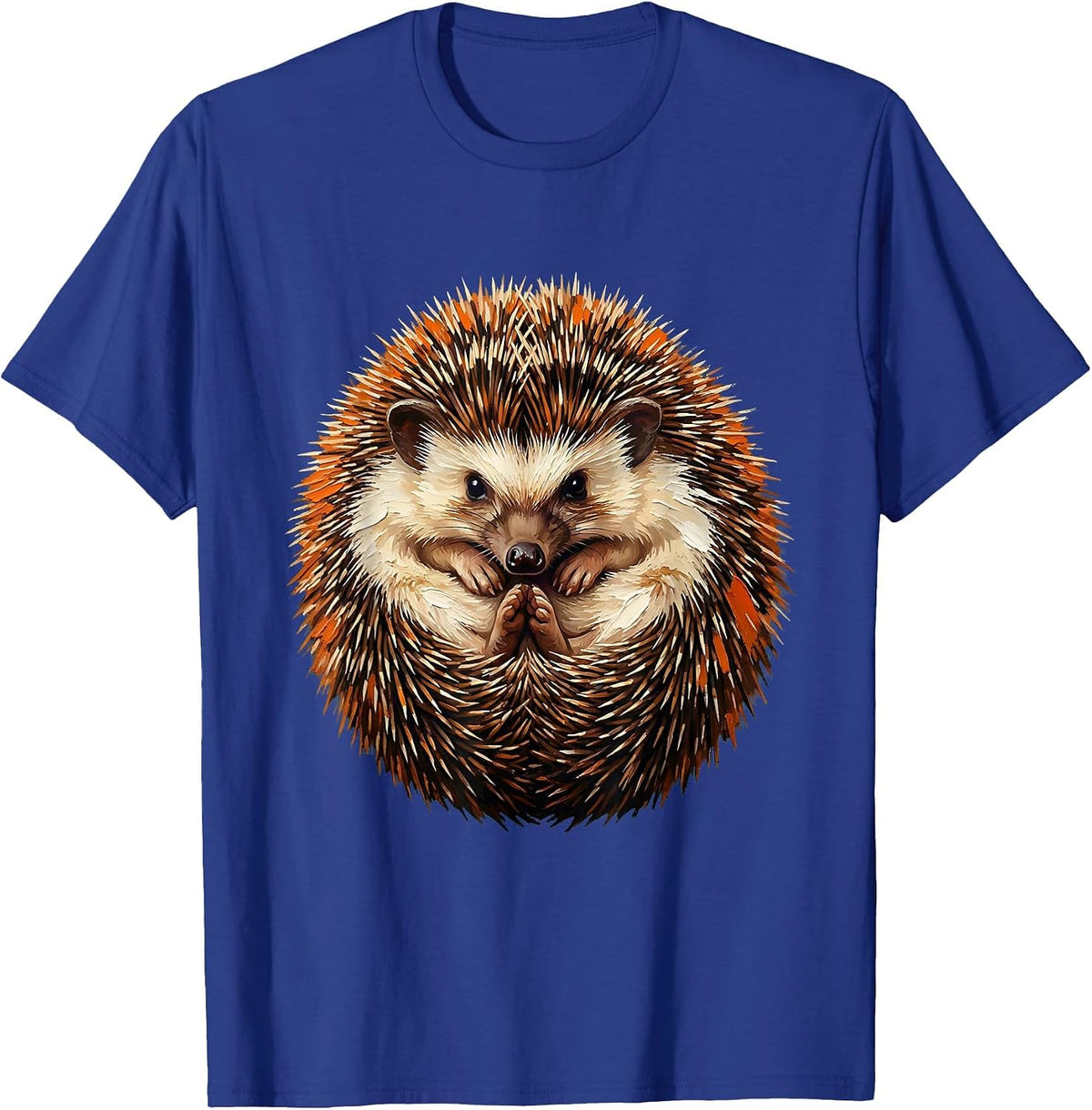 Men's Curled Hedgehog Cute Animal Lover Novelty Humor T-Shirt - Royal Blue