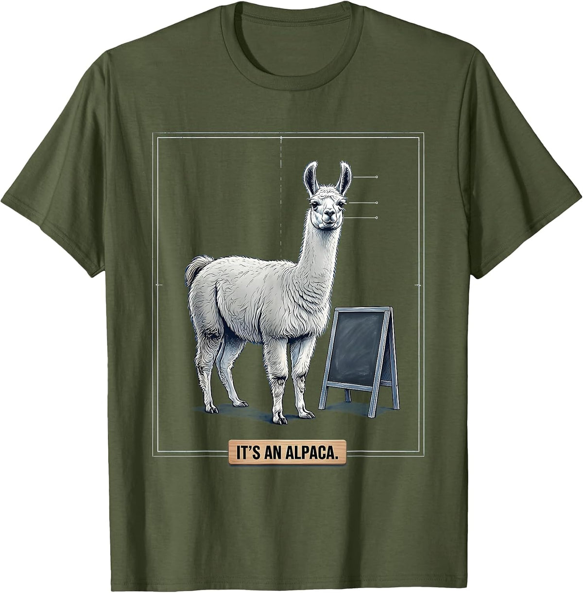 Men's It's An Alpaca Funny Llama Lover Animal Humor Gift T-Shirt - Olive Green