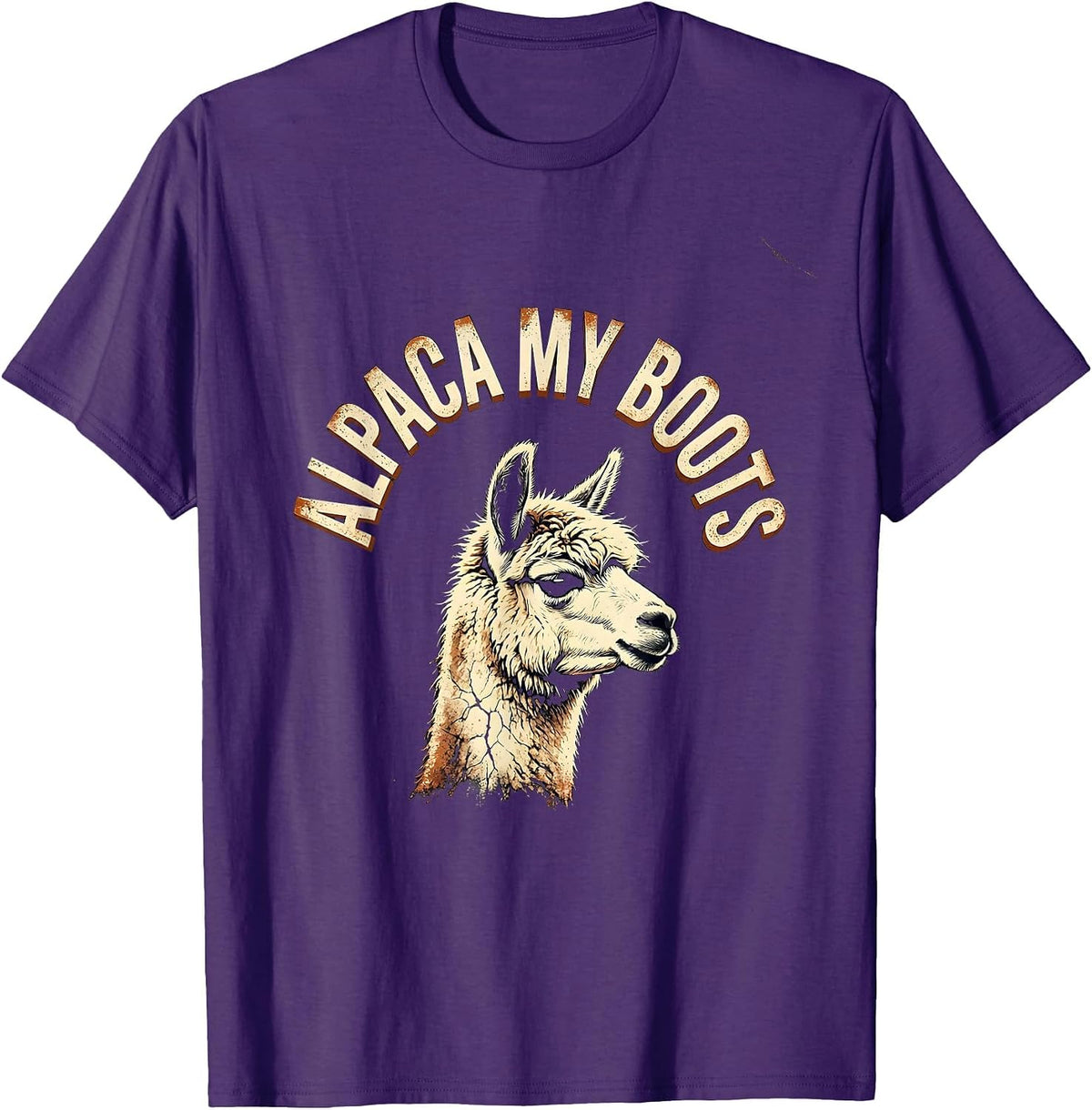 Alpaca My Boots Distressed Funny Alpaca Lover Humor T-Shirt - Purple