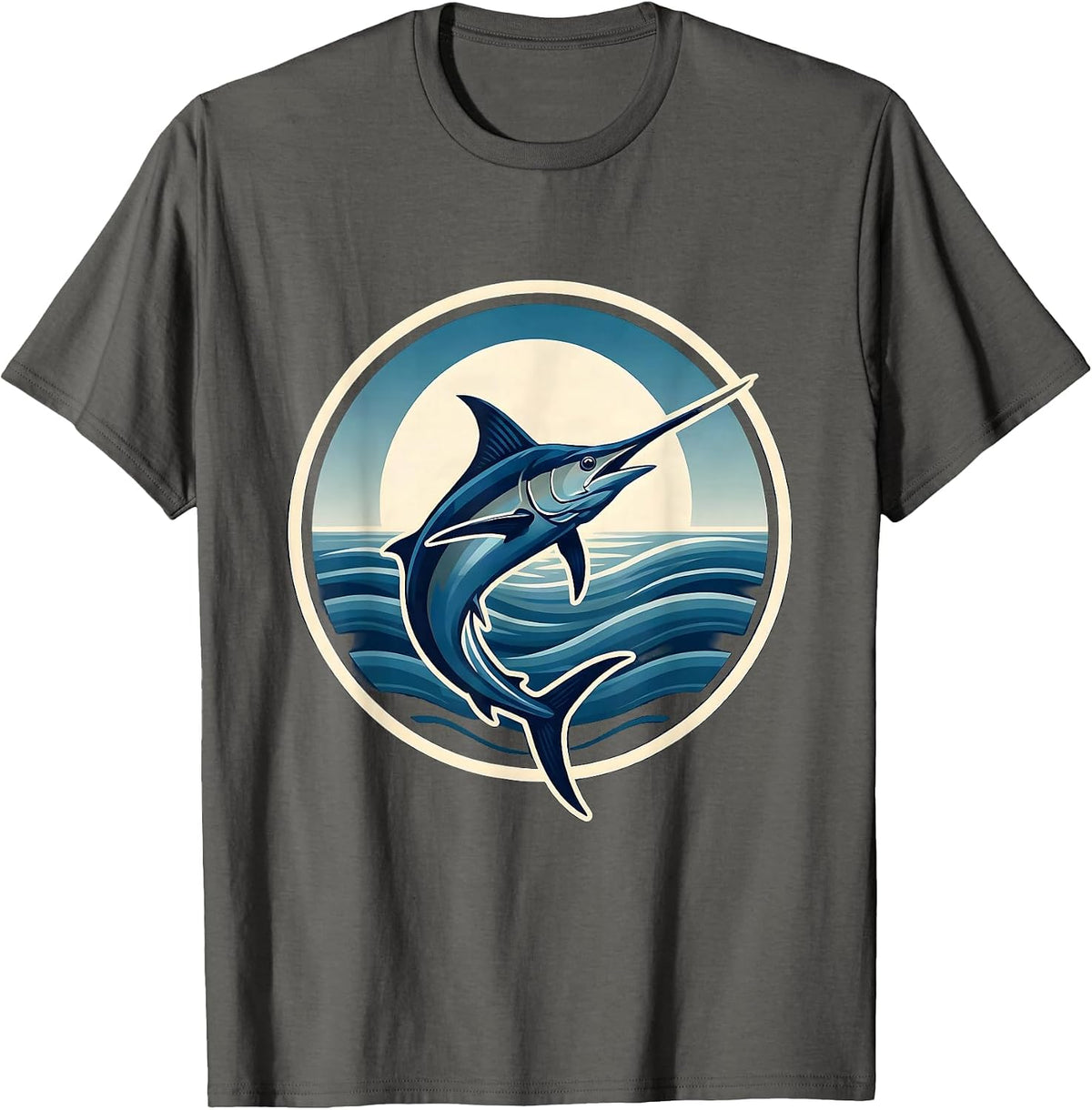 Gulf of America Blue Marlin Ocean Break T-Shirt - Asphalt Grey