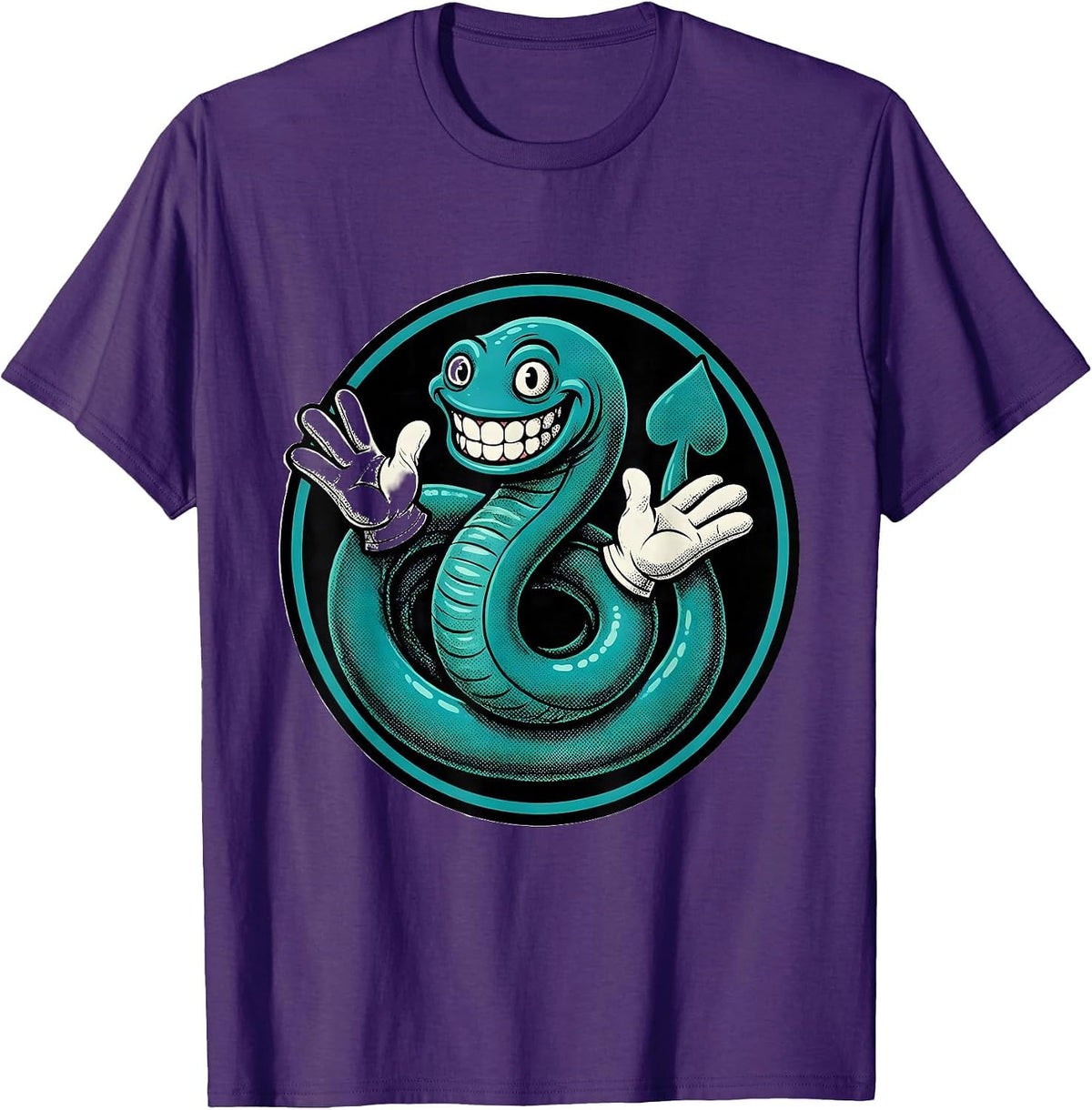 Electric Eel Glowing in Dark Water Illustration T-Shirt - Purple