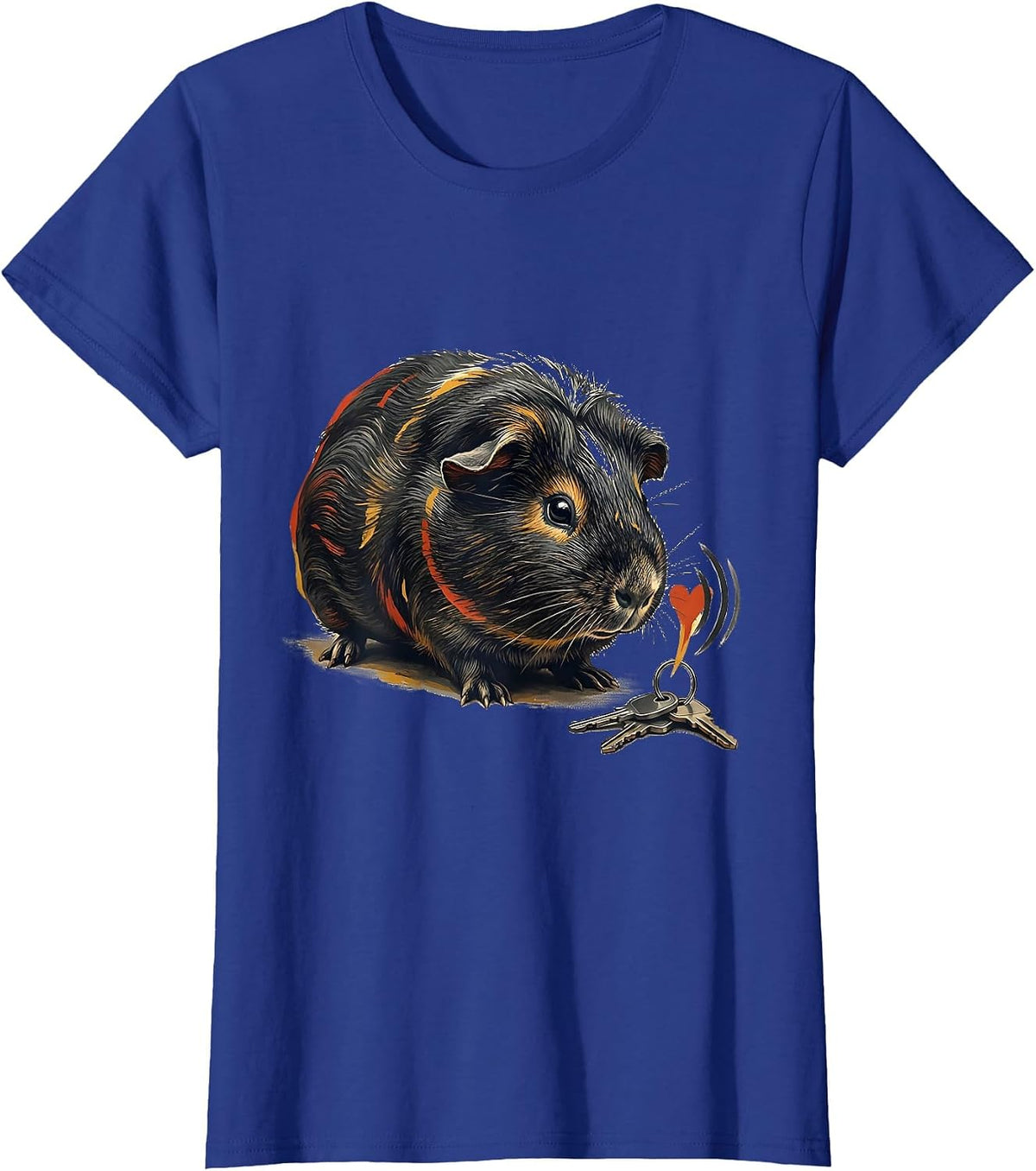 Women's Guinea Pig Rosette Pet Lover Funny Animal Humor T-Shirt - Royal Blue