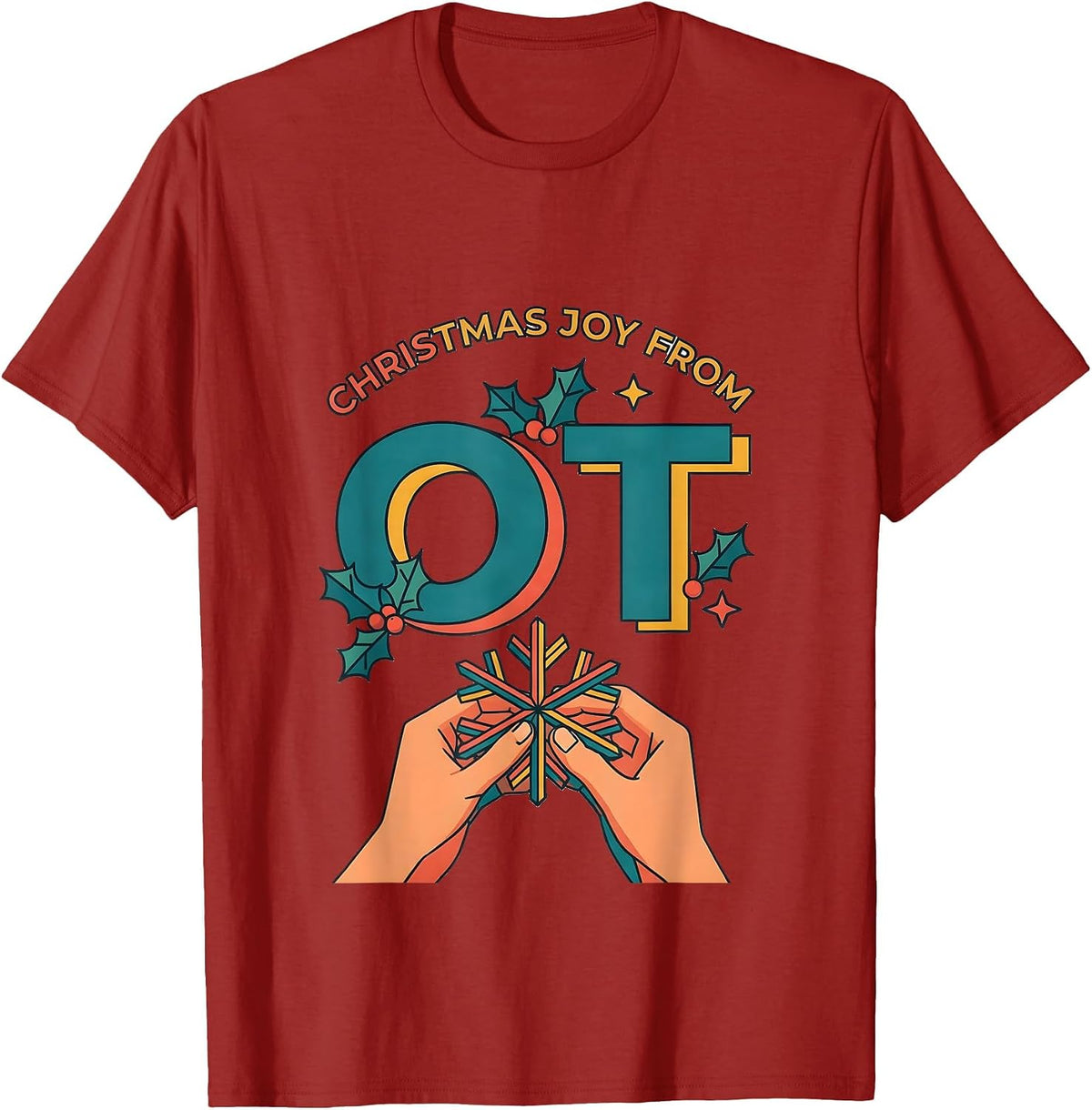 Men's Christmas Joy From OT Occupational Therapy Funny Gift T-Shirt - Cranberry Red