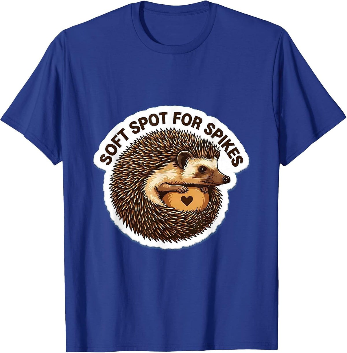 Men's Soft Spot For Spikes Cute Hedgehog Lover Animal Humor T-Shirt - Royal Blue