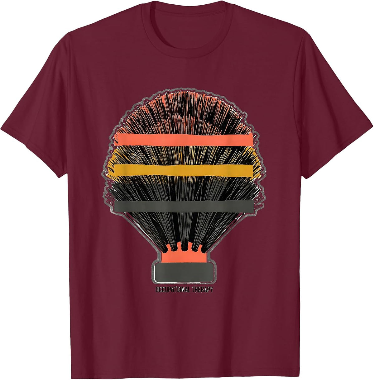 Men's Occupational Therapy Retro Screenprint OT Month Gift T-Shirt - Burgundy
