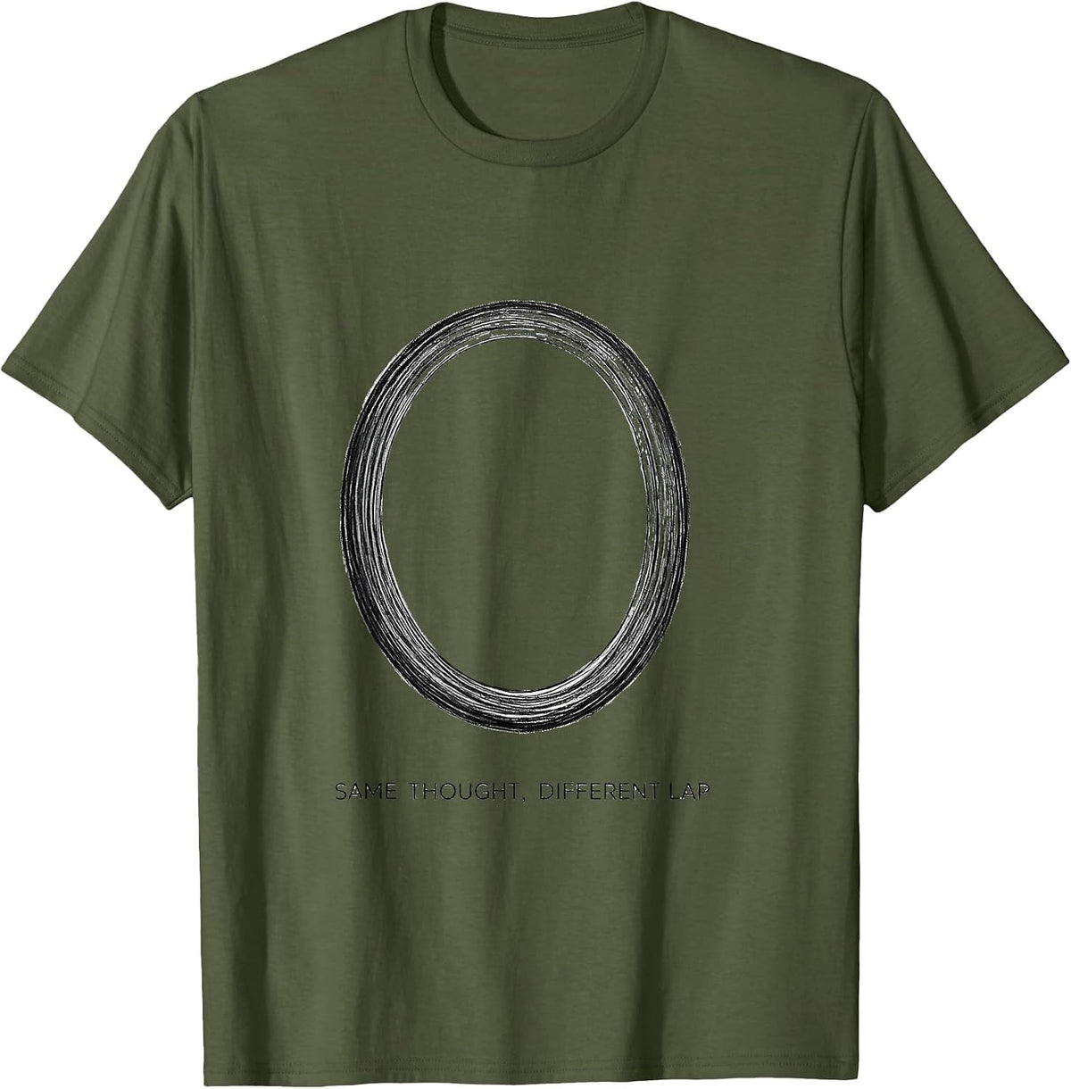 Men's Same Thought Different Lap Minimalist Mental Health T-Shirt - Olive Green