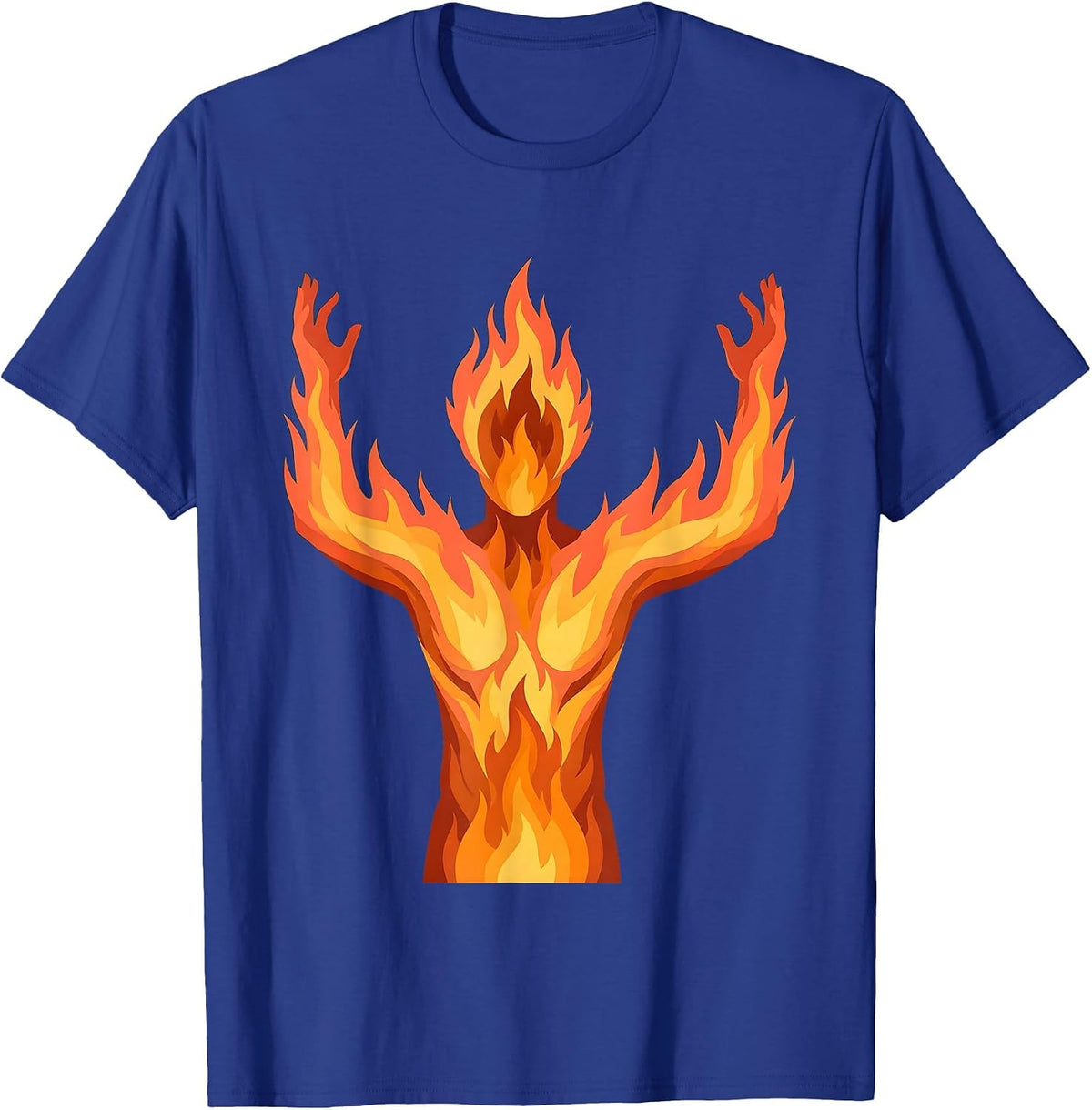 Rizz Em With The Tism Flame Silhouette Design T-Shirt - Royal Blue