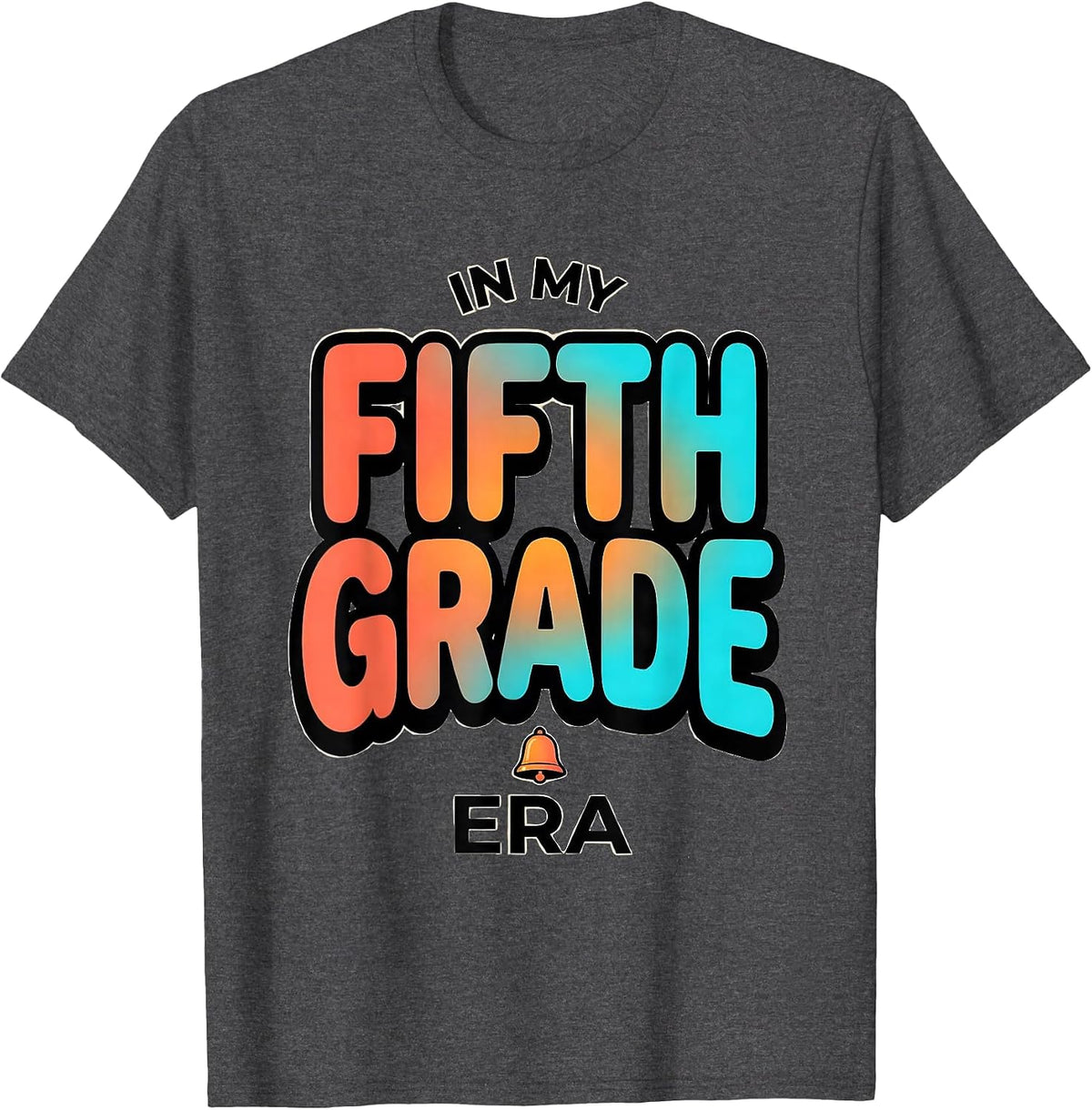Men's In My Fifth Grade Era Playful Tie Dye Back to School Kids T-Shirt - Dark Heather Grey