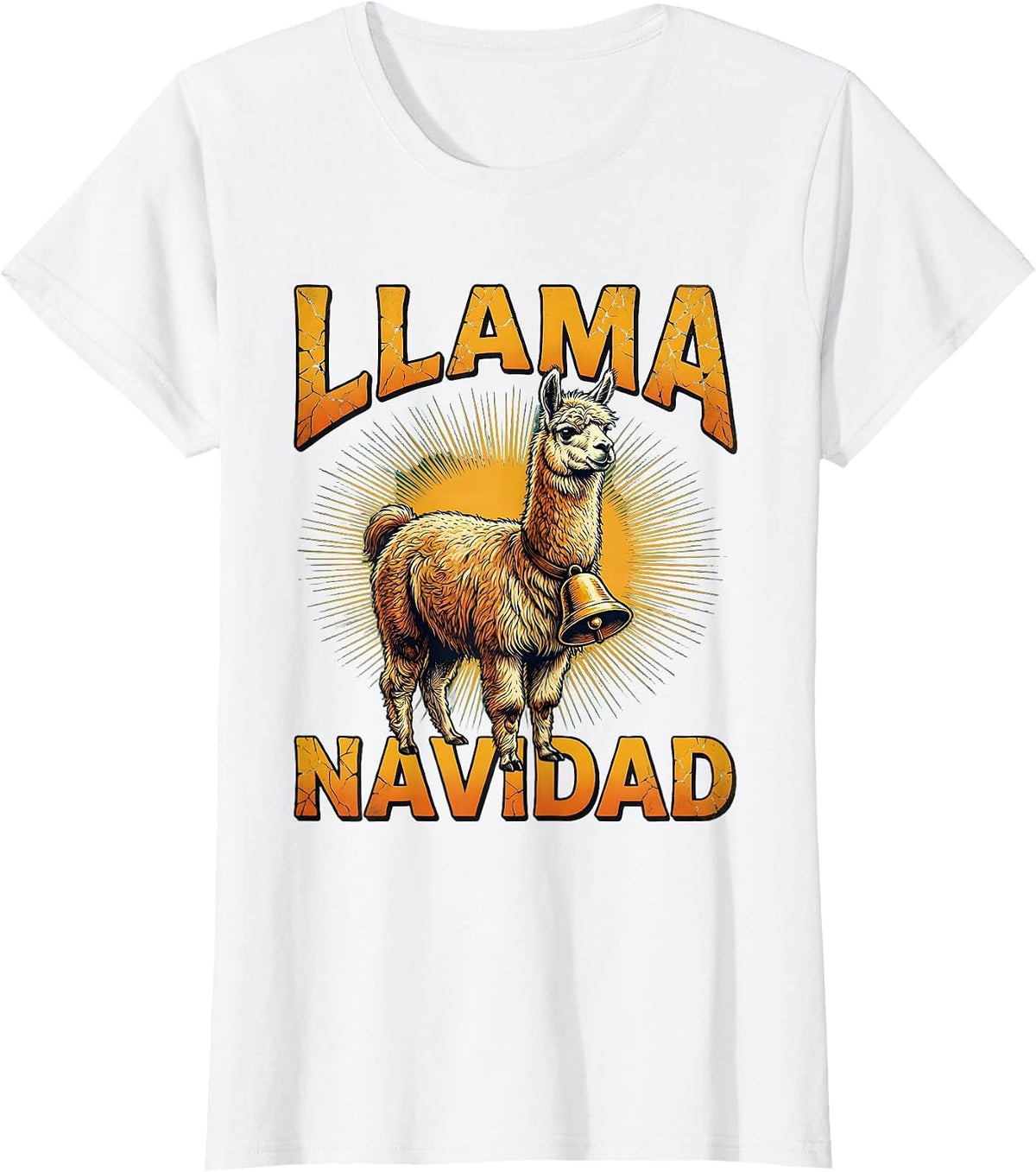 Llama Navidad Funny Llama Christmas Animal Lover Gift T-Shirt - White