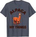 Alpaca My Things Funny Alpaca Lover Humor Novelty T-Shirt - Heather Blue
