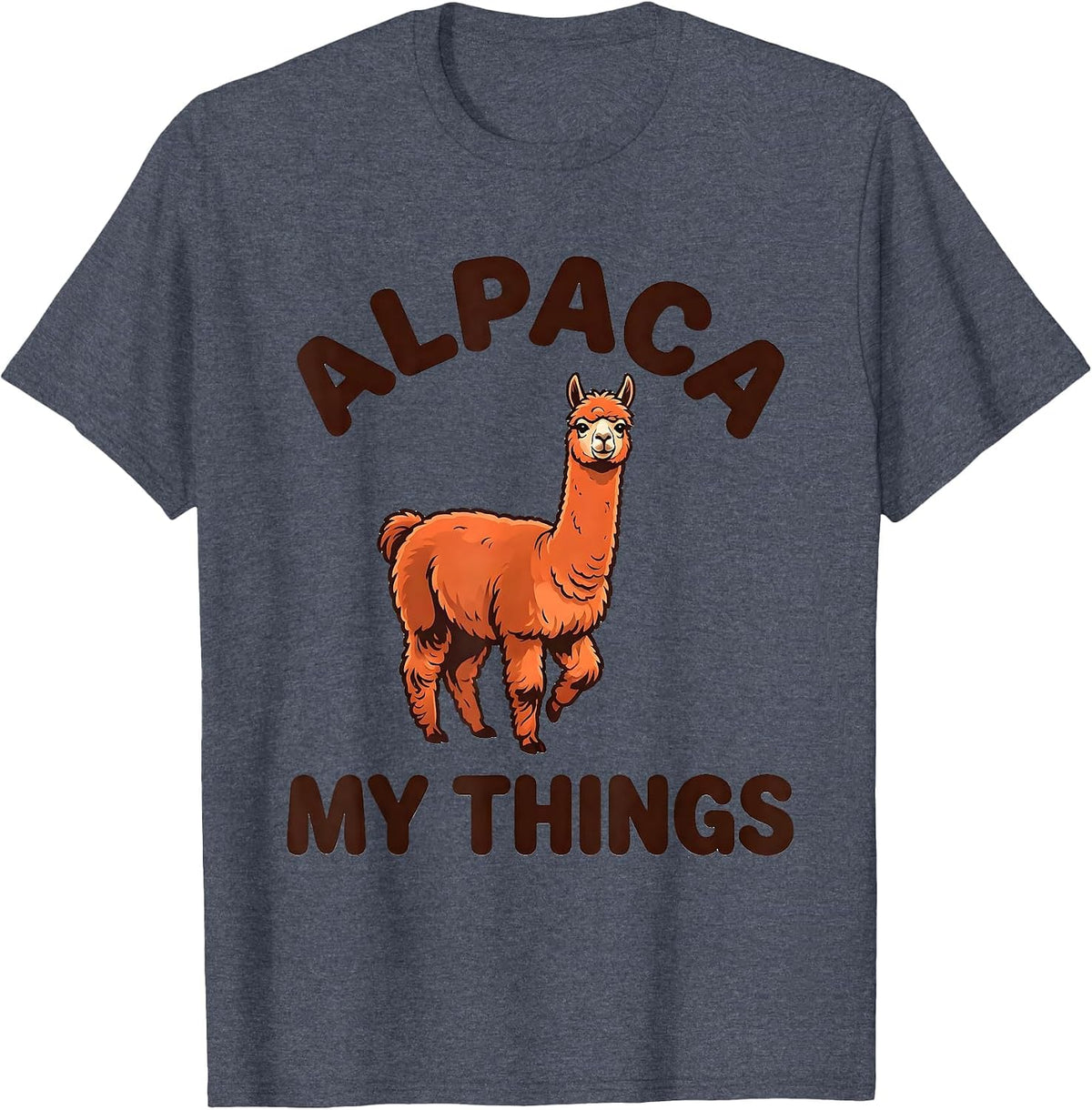 Alpaca My Things Funny Alpaca Lover Humor Novelty T-Shirt - Heather Blue