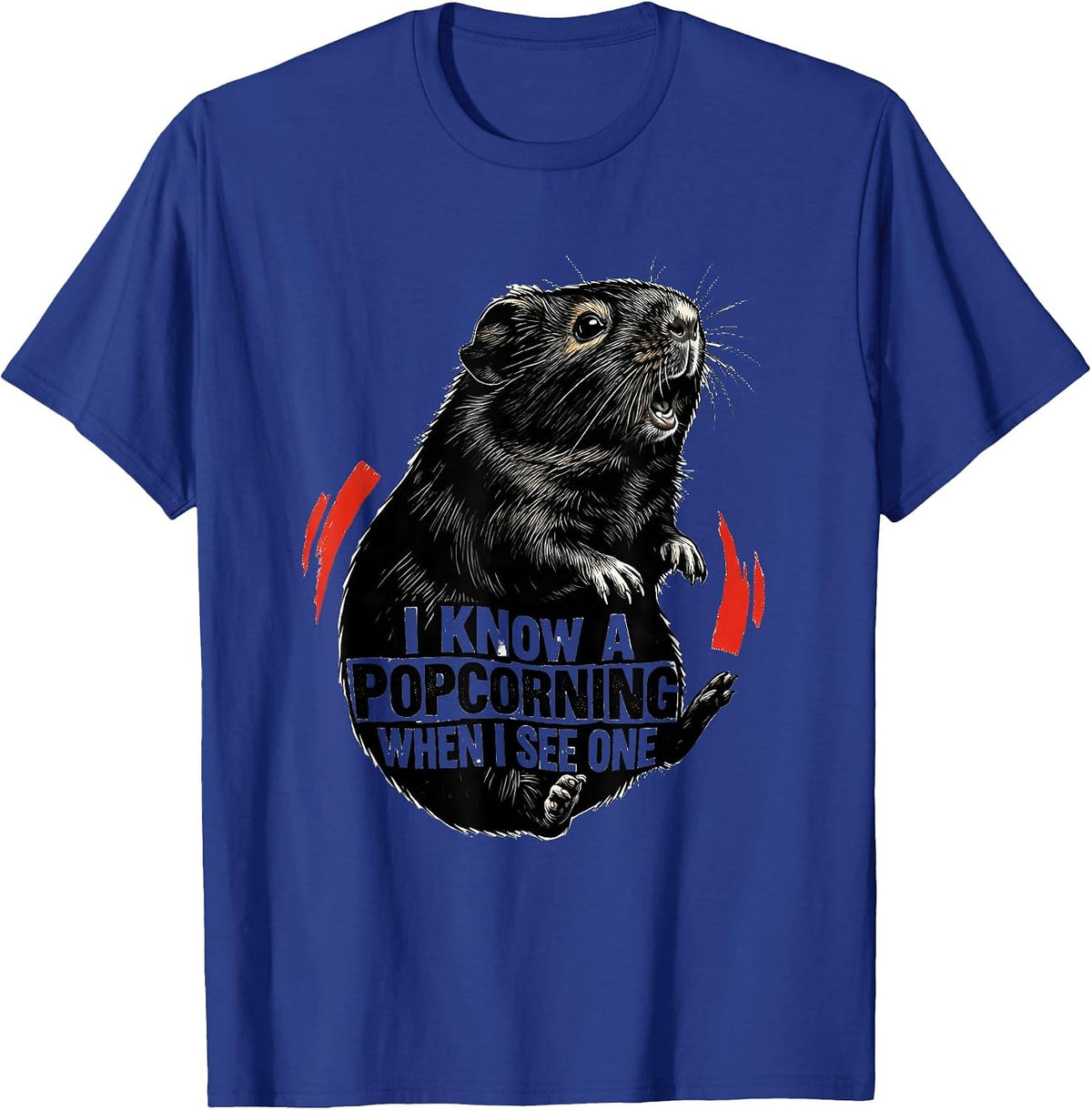 I Know A Popcorning When I See One Cute Guinea Pig Pet Lover T-Shirt - Royal Blue