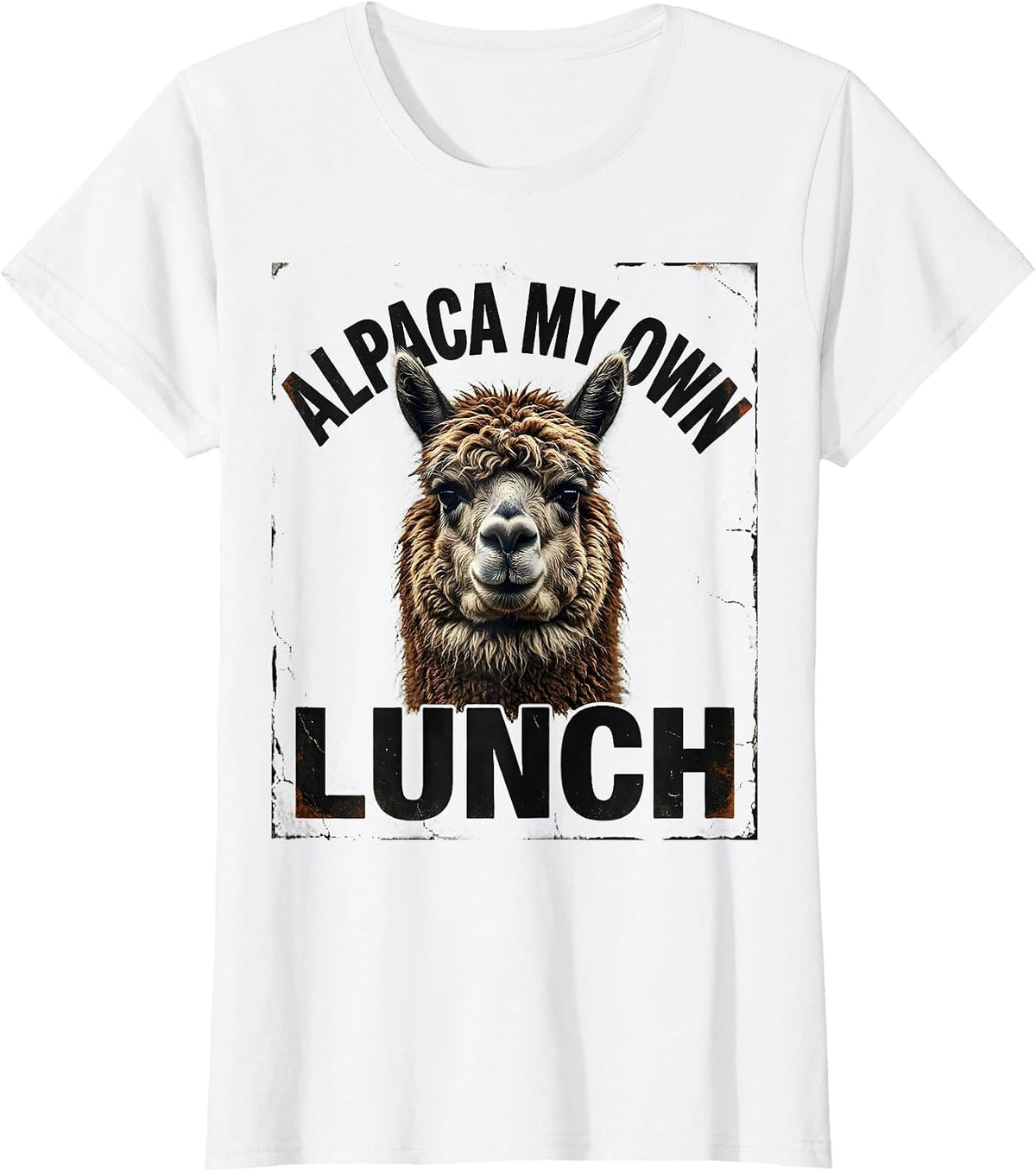 Women's Alpaca My Own Lunch Distressed Funny Alpaca Lover Gift T-Shirt - White