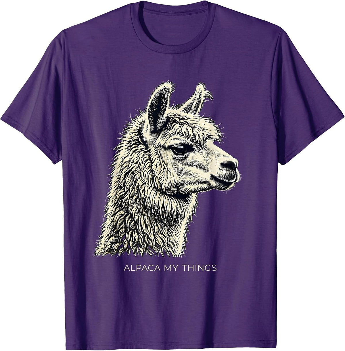 Men's Alpaca My Things Funny Alpaca Lover Casual Humor T-Shirt - Purple