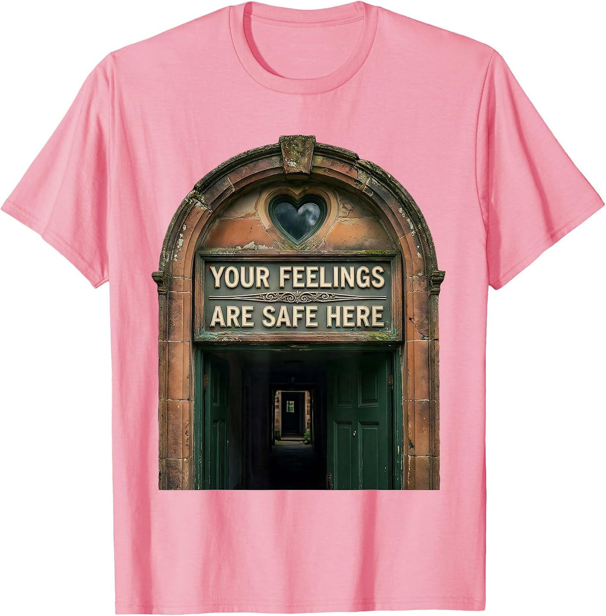 Men's Your Feelings Are Safe Here Vintage Mental Health Counselor T-Shirt - Pink