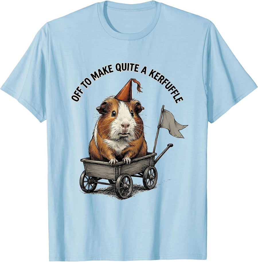 Men's Off To Make Quite A Kerfuffle Hand-Sketched Animal Meme T-Shirt - Baby Blue